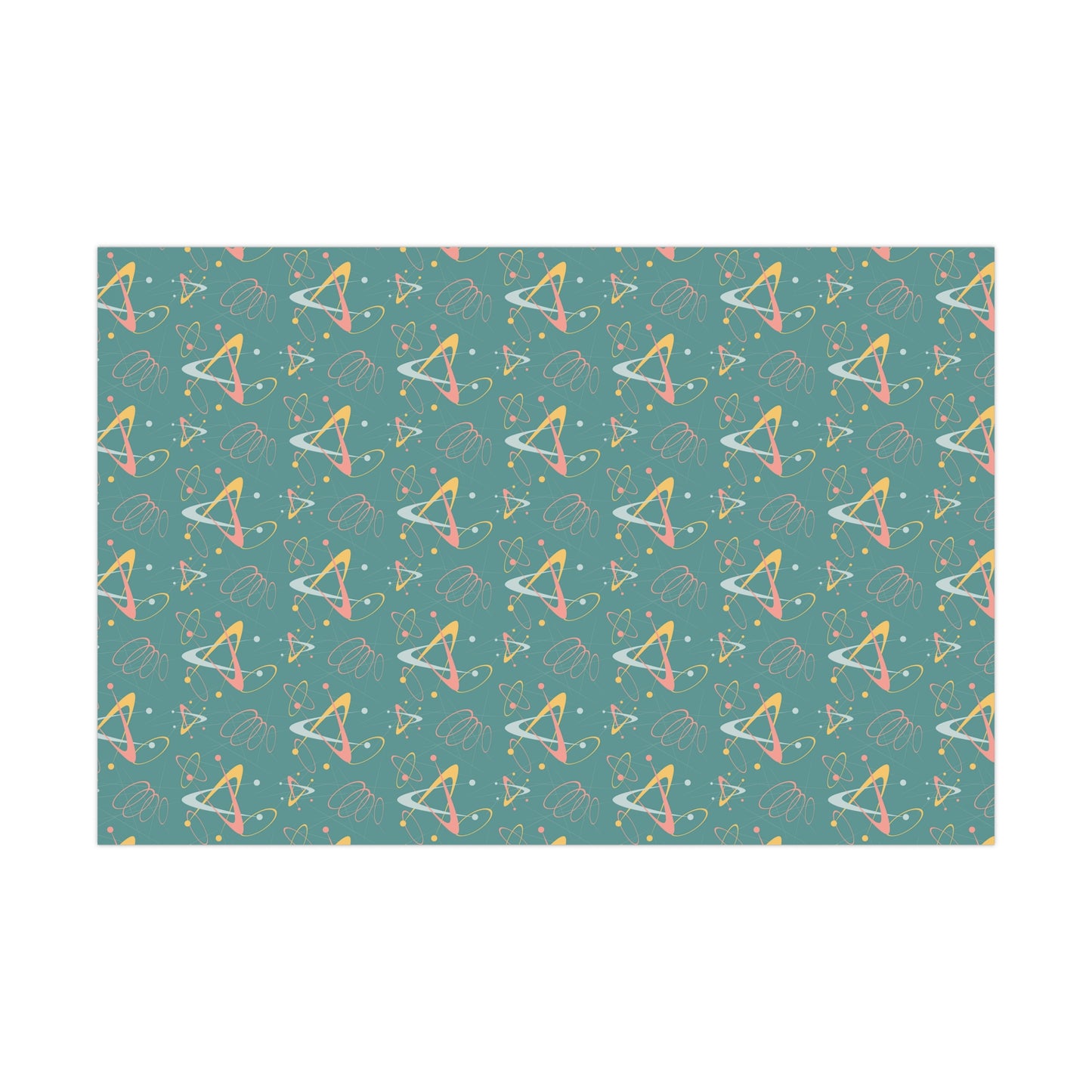 Retro 50's Atomic Boomerang Mid Century Mod Teal & Pink Eco-Friendly Gift Wrap