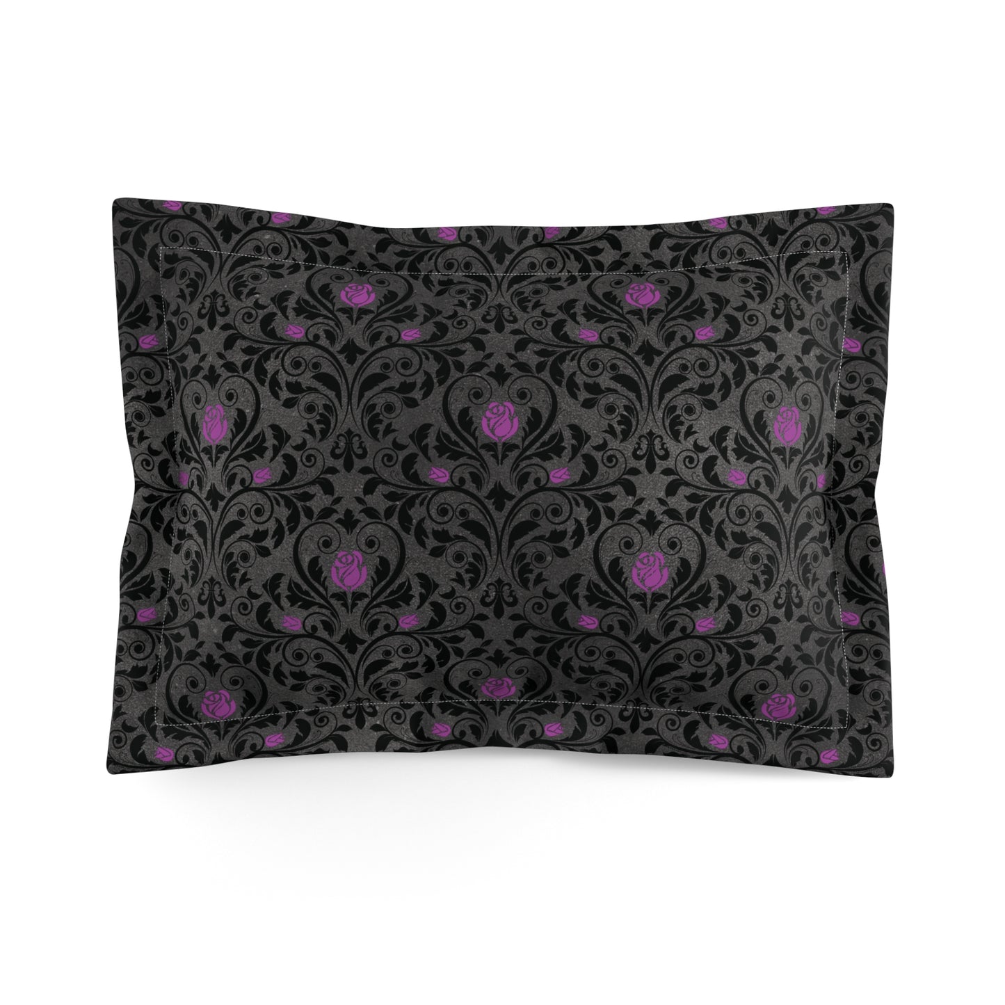 Victorian Goth Damask Purple and Black Dark Academia Glam Goth Pillow Sham