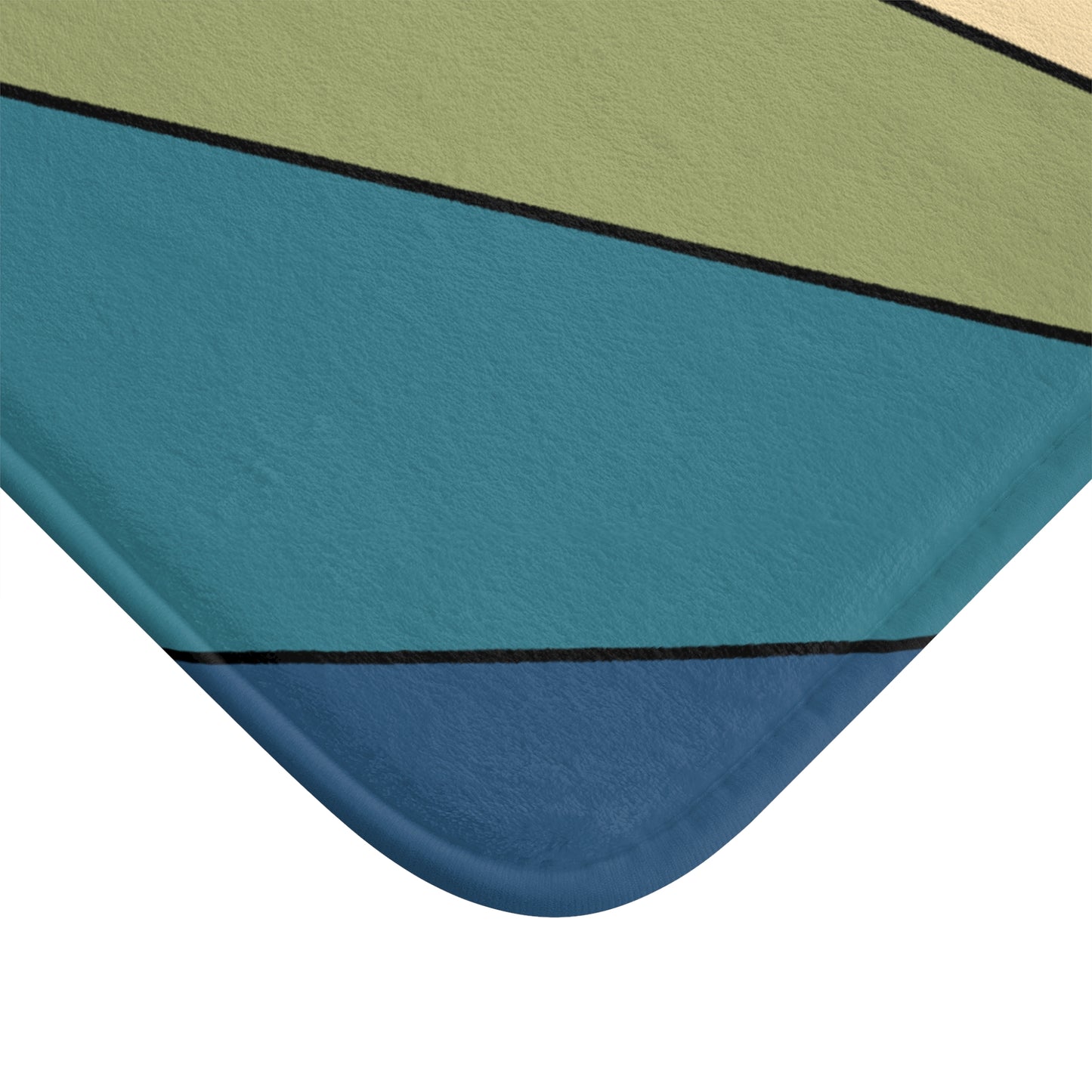 Retro Rainbow Burst Colorful Mid Century Mod Bath Mat