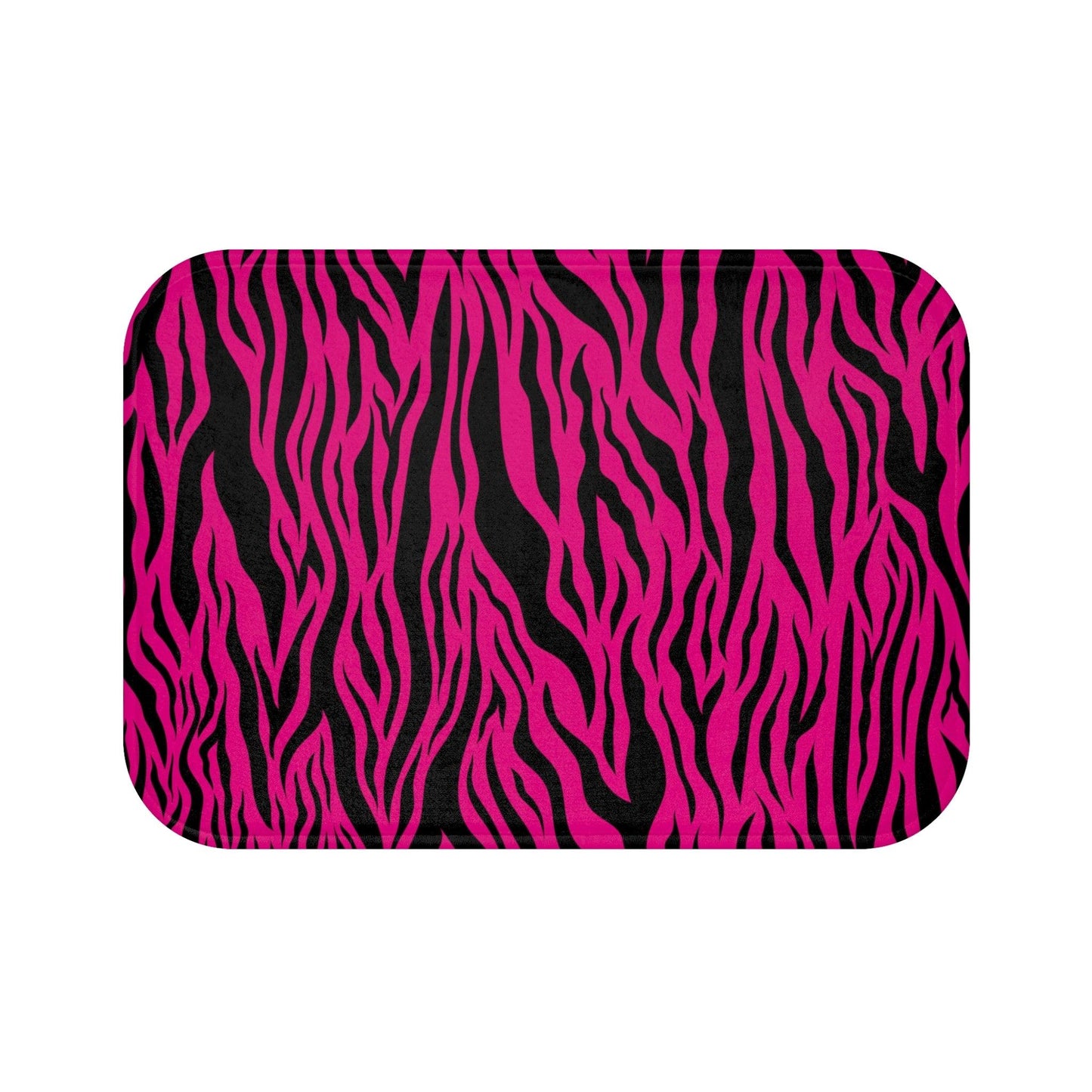 Pink Tiger Stripe Animal Print Bath Mat | lovevisionkarma.com