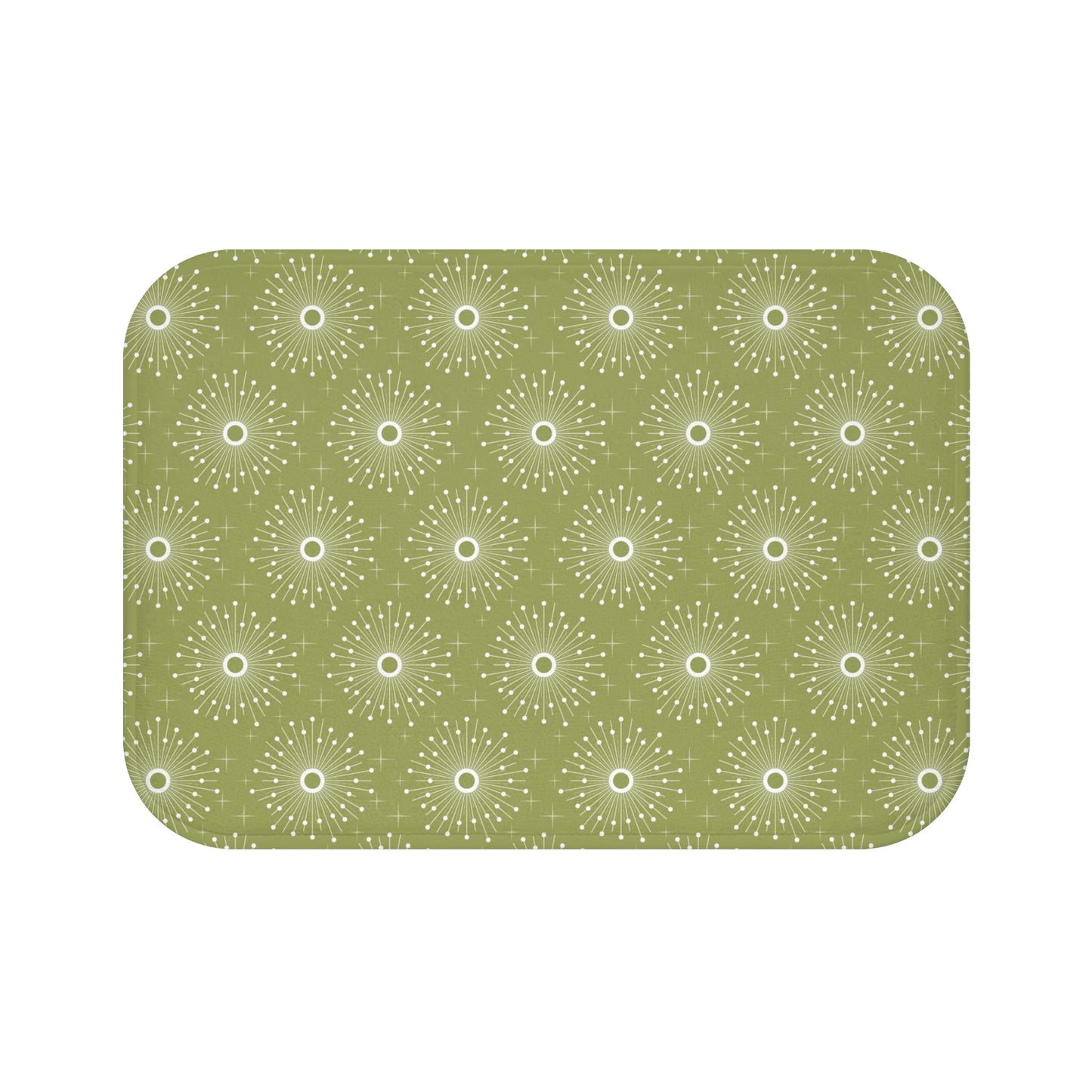 Retro Atomic 1950s Starburst MCM Green Bath Mat