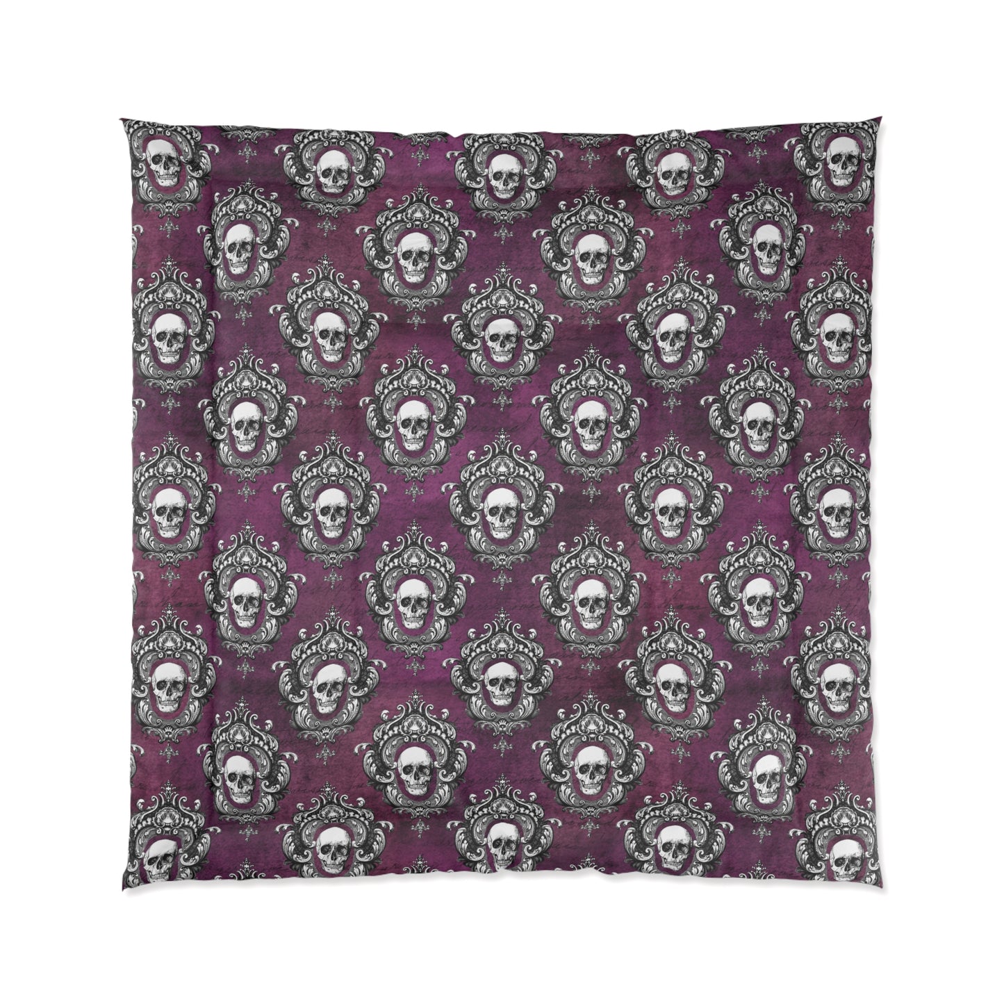 Victorian Goth Inspired Skulls Dark Academia Glam Goth Purple Comforter