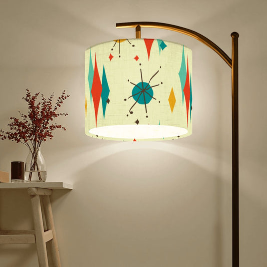 Retro 1950's Atomic Diamond and Starburst Mid Century Modern Arc Floor Lamp