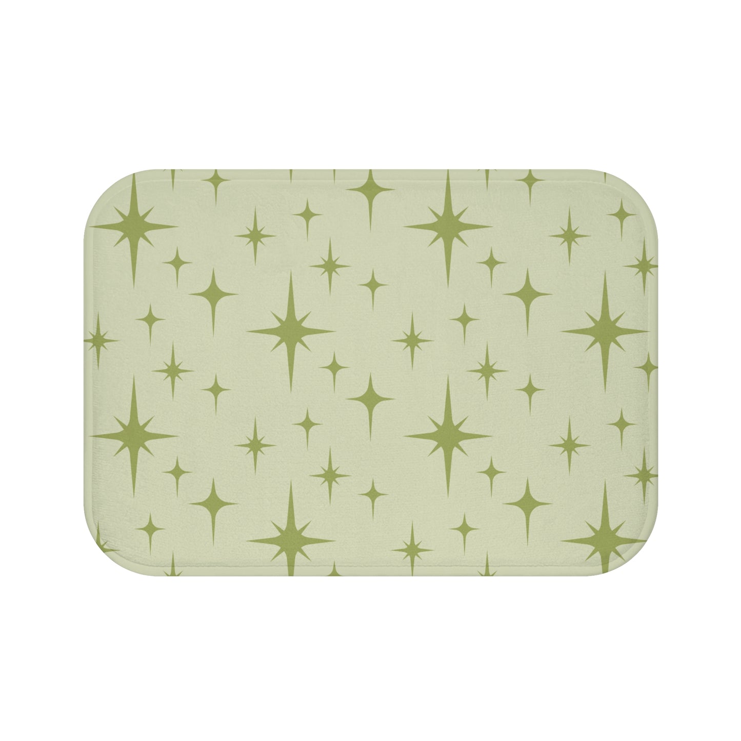 Atomic Starburst Retro 1950s Chartreuse Green Mid Century Mod Bath Mat