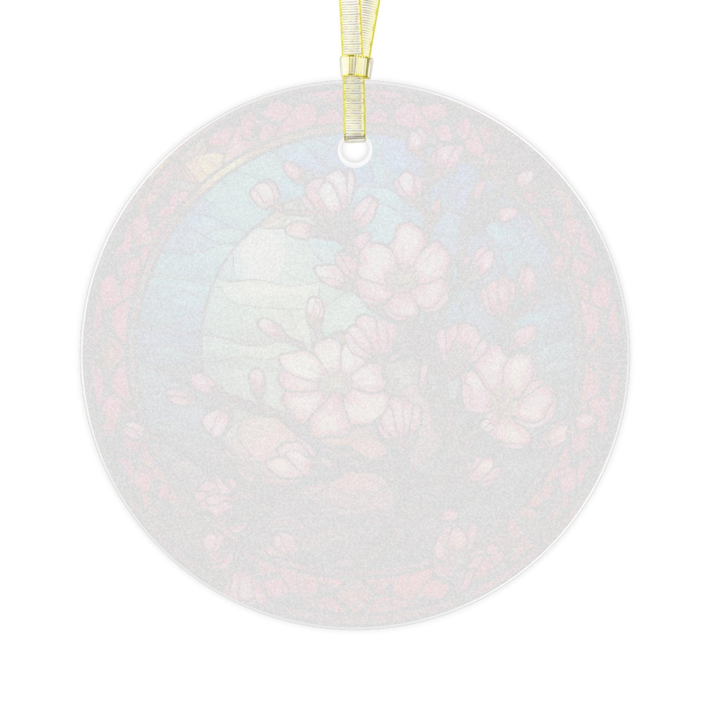 Sakura Cherry Blossom Branch, Colorful Stained Glass Inspired, Glass Ornament | lovevisionkarma.com