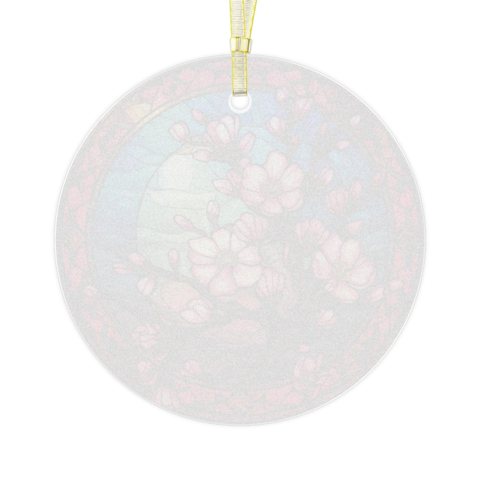 Sakura Cherry Blossom Branch, Colorful Stained Glass Inspired, Glass Ornament | lovevisionkarma.com