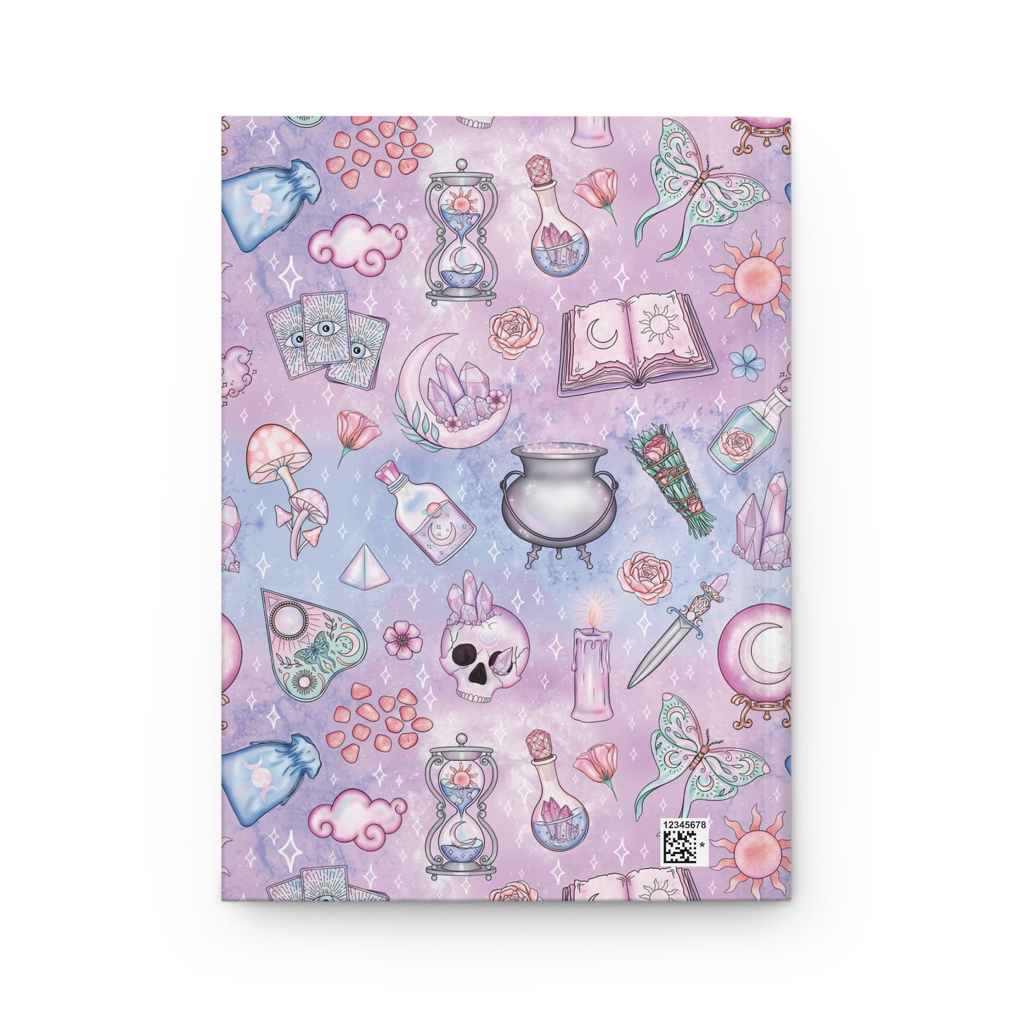 Kawaii Pastel Goth Witchy Whimsigoth Pink & Blue Hardcover Matte Journal