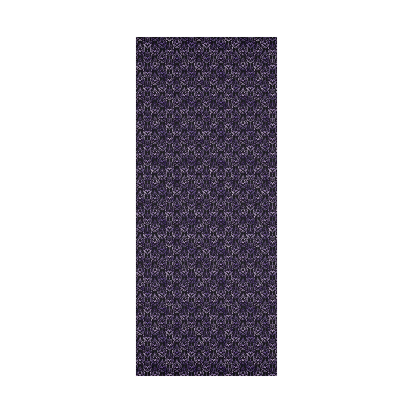 Purple Damask Bats, Victorian Goth Inspired, Dark Academia Goth Christmas & Creepmas Glam Goth Black Gift Wrap Paper