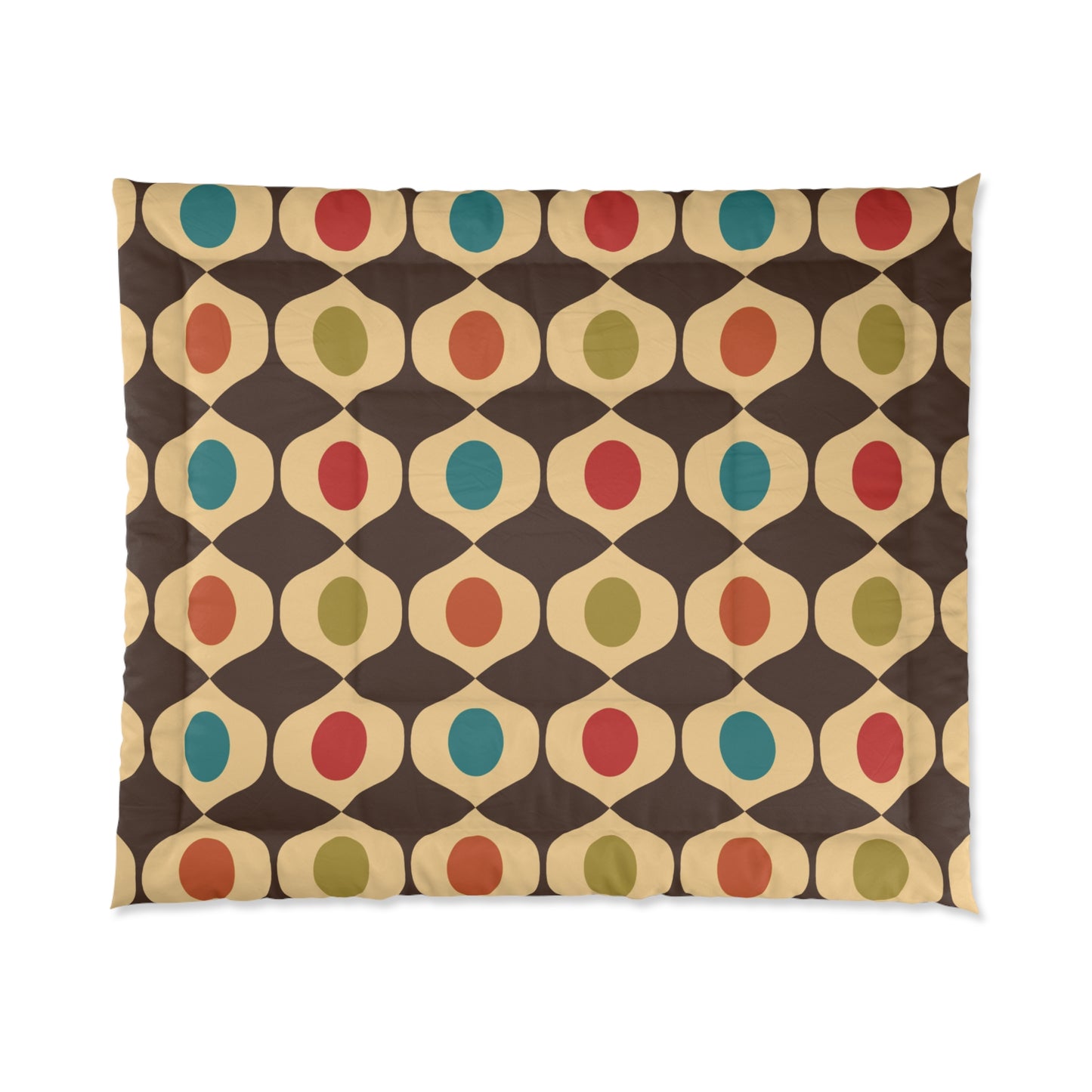 Retro 60s 70s Mid Century Modern Geometric Multicolor Comforter