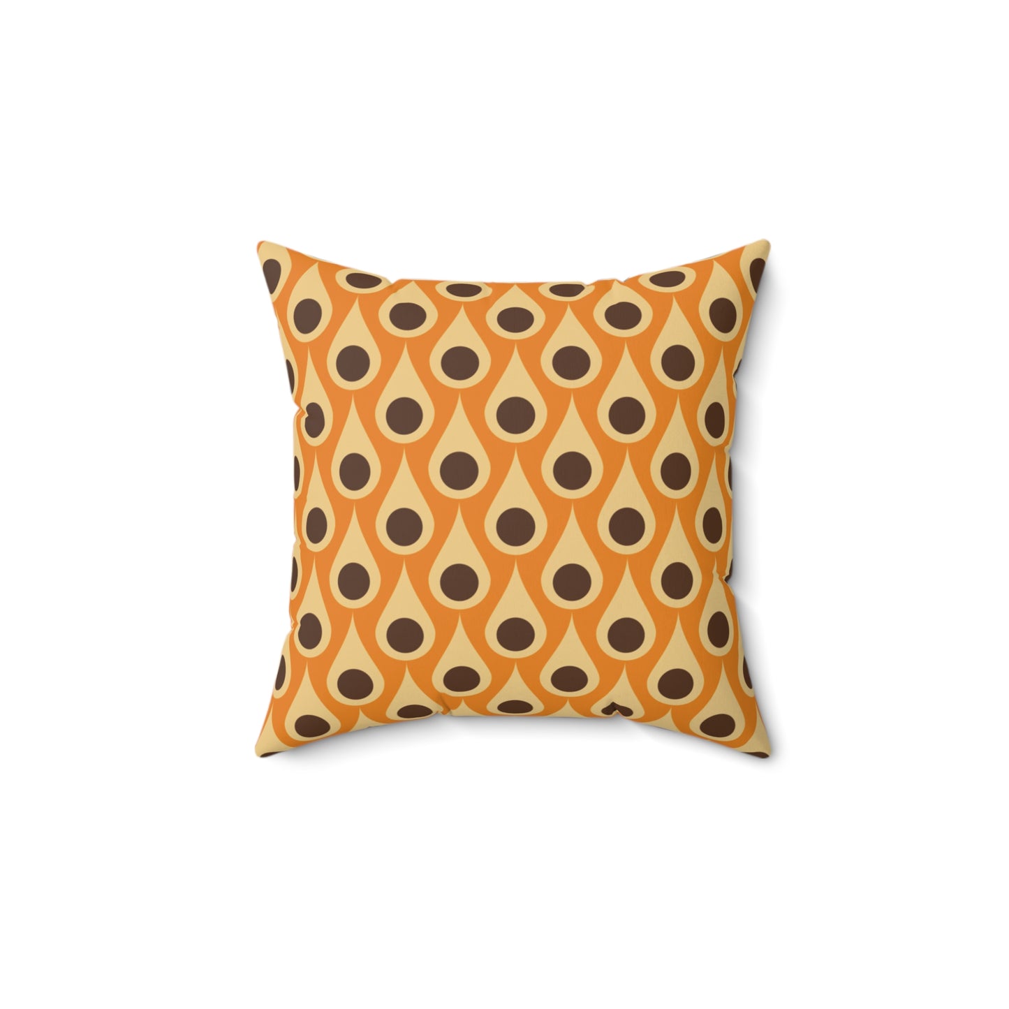 Retro 60s 70s Mid Century Mod Funky Mustard, Orange and Brown Throw Pillow