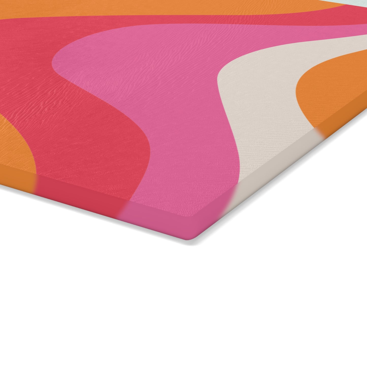 Retro 60s Groovy Hippie Swirl MCM Pink & Orange Glass Cutting Board