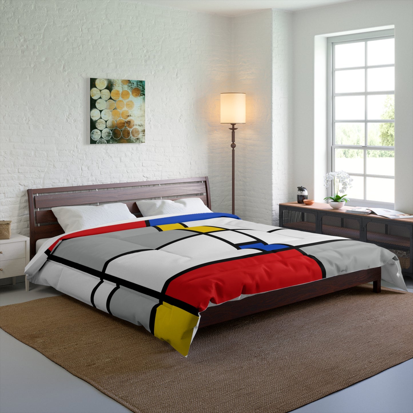 Retro MCM Mondrian Inspired Comforter