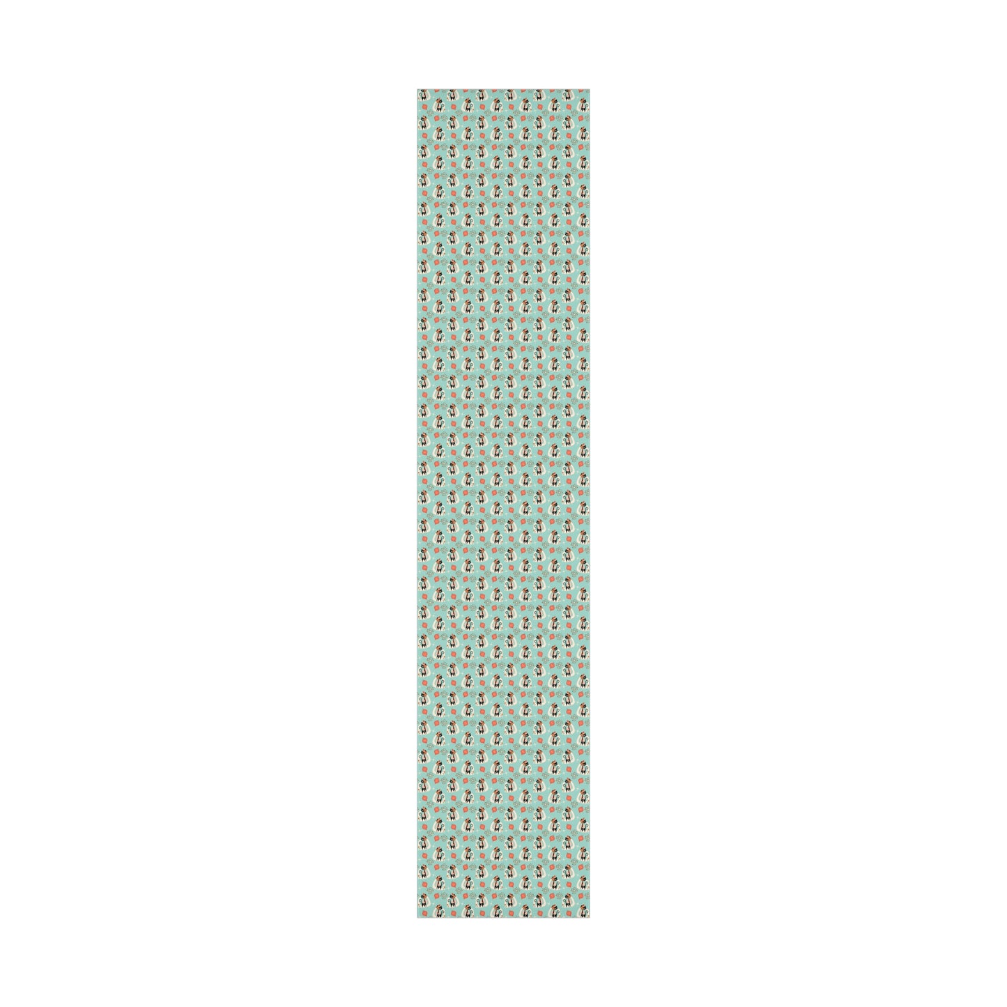 Retro 50's Atomic Cat & Starbursts Kitschy Christmas Mid Century Modern Blue Eco-Friendly Wrapping Paper