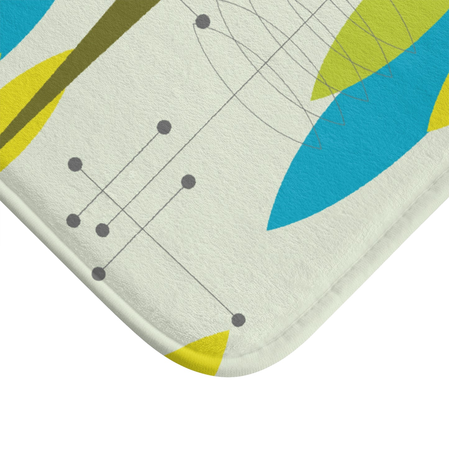 Vintage Retro 50's Abstract Mid Century Green & Blue Bath Mat