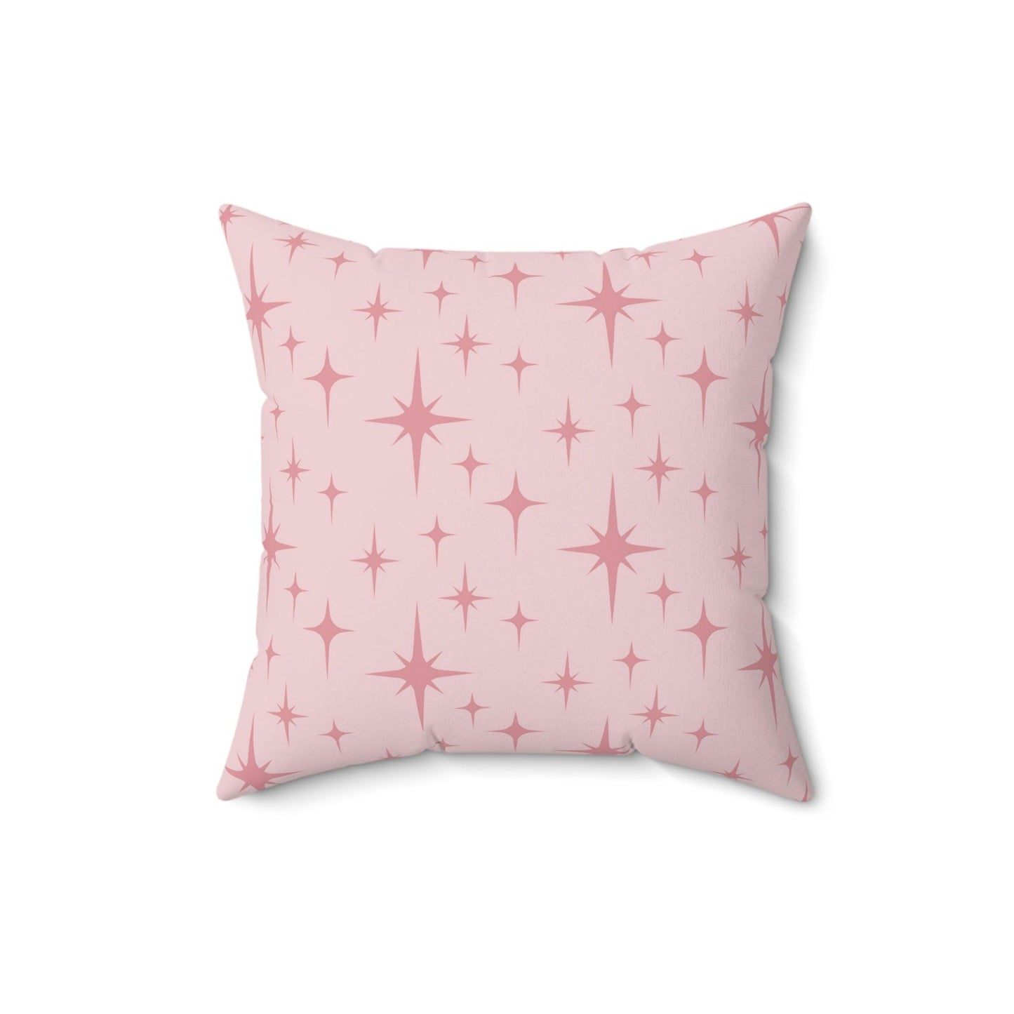 Retro 50s Pink Atomic Starburst Mid Century Modern Throw Pillow | lovevisionkarma.com
