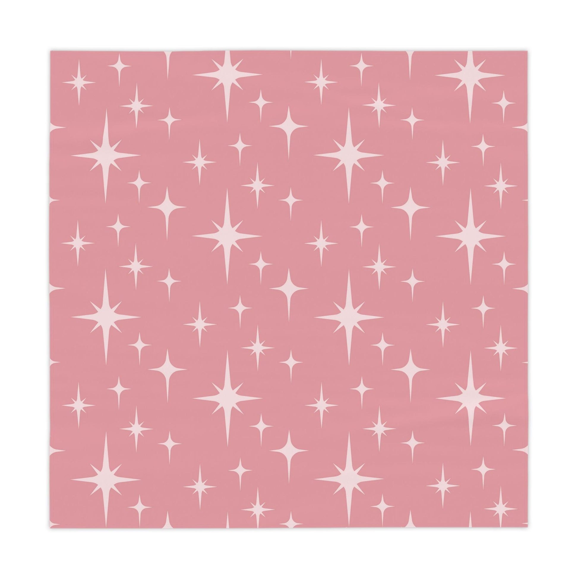 Retro 50s Atomic Starburst Pink Mid Century Modern Tablecloth | lovevisionkarma.com