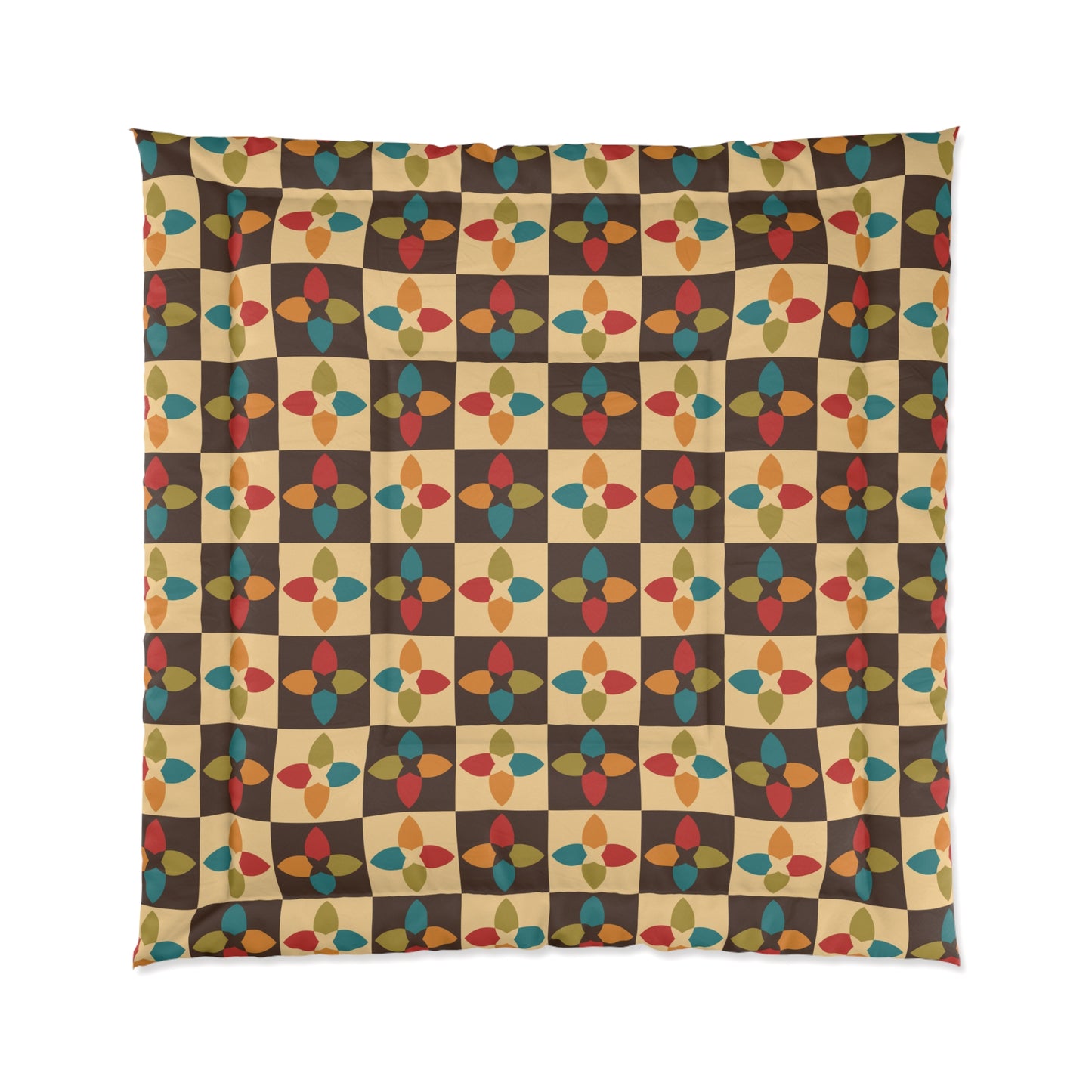 Retro 60s 70s Mid Century Modern Multicolor Comforter