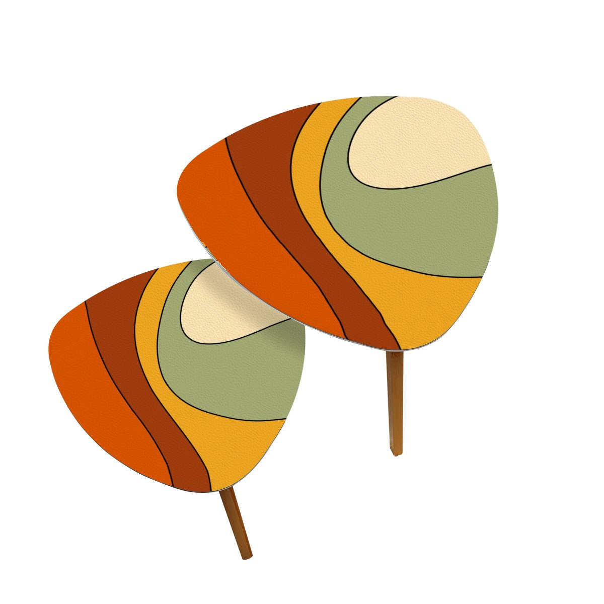 Groovy 60s 70s Mod Retro Orange, Yellow, Green Mid Century Mod Nesting Tables