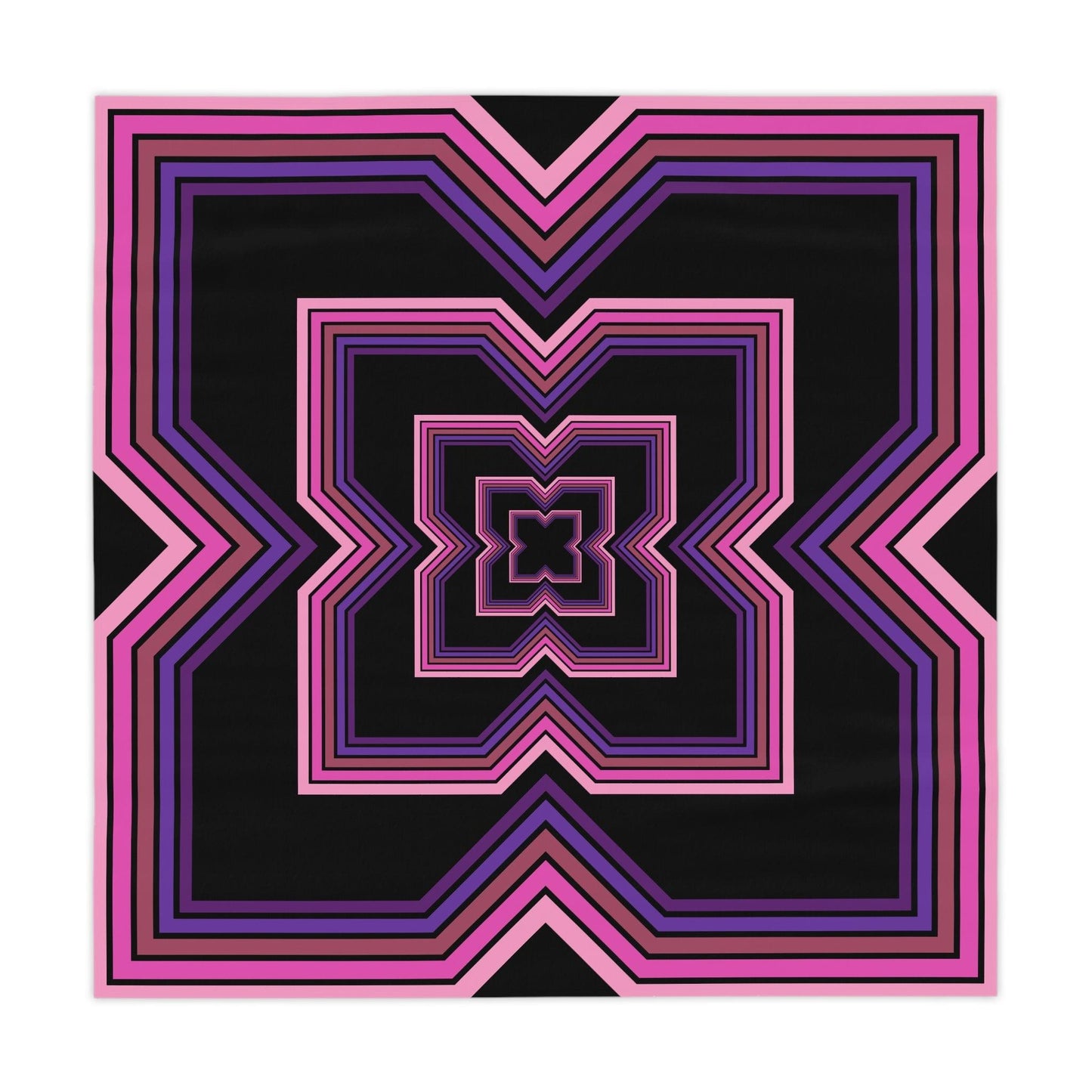 Retro 80s 90s Vaporwave Aesthetic Pink, Purple & Black Tablecloth | lovevisionkarma.com