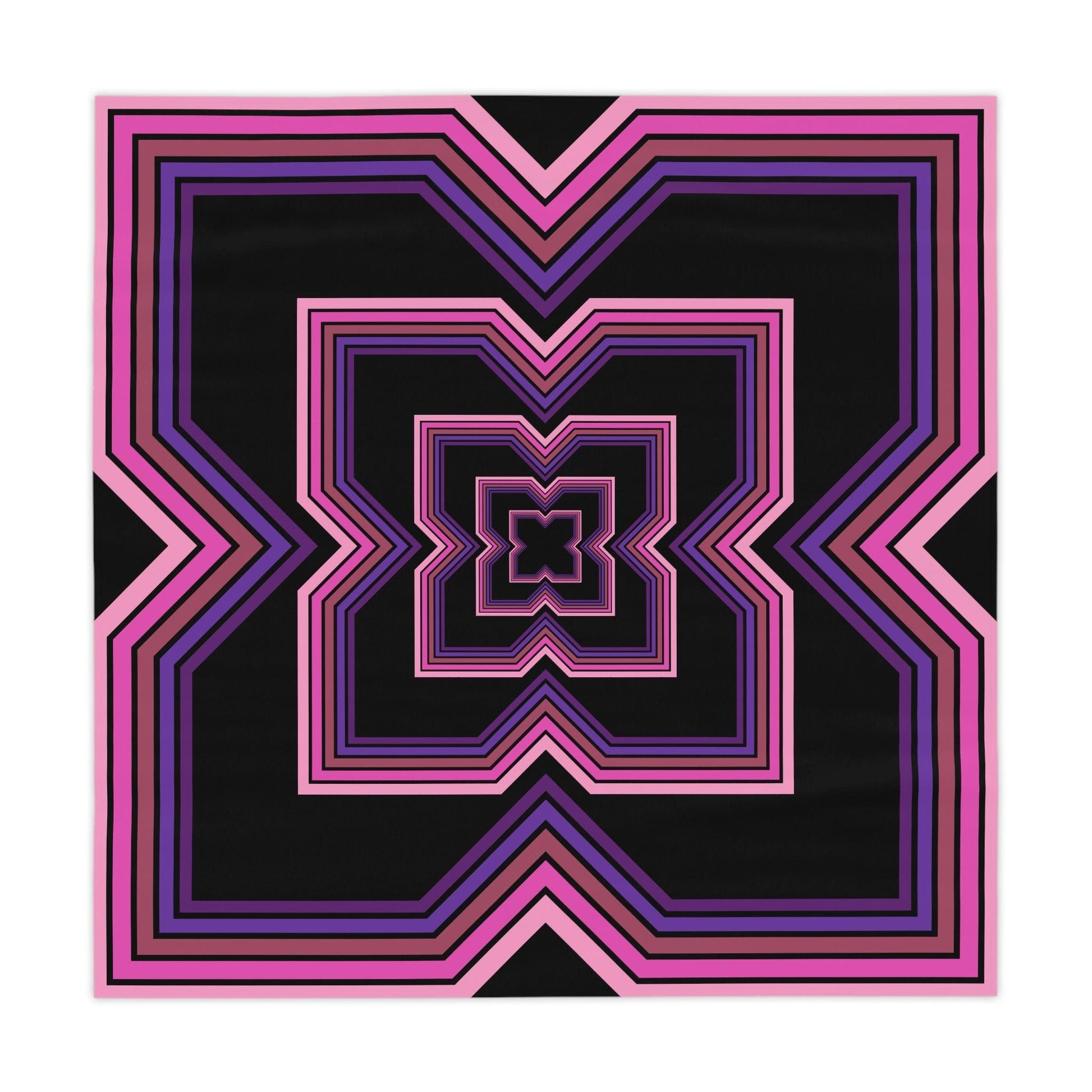 Retro 80s 90s Vaporwave Aesthetic Pink, Purple & Black Tablecloth | lovevisionkarma.com