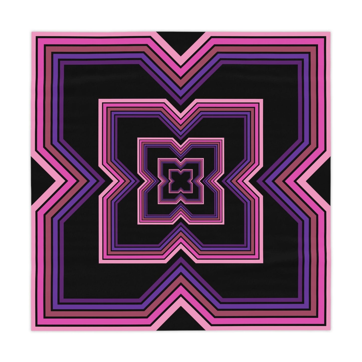 Retro 80s 90s Vaporwave Aesthetic Pink, Purple & Black Tablecloth | lovevisionkarma.com
