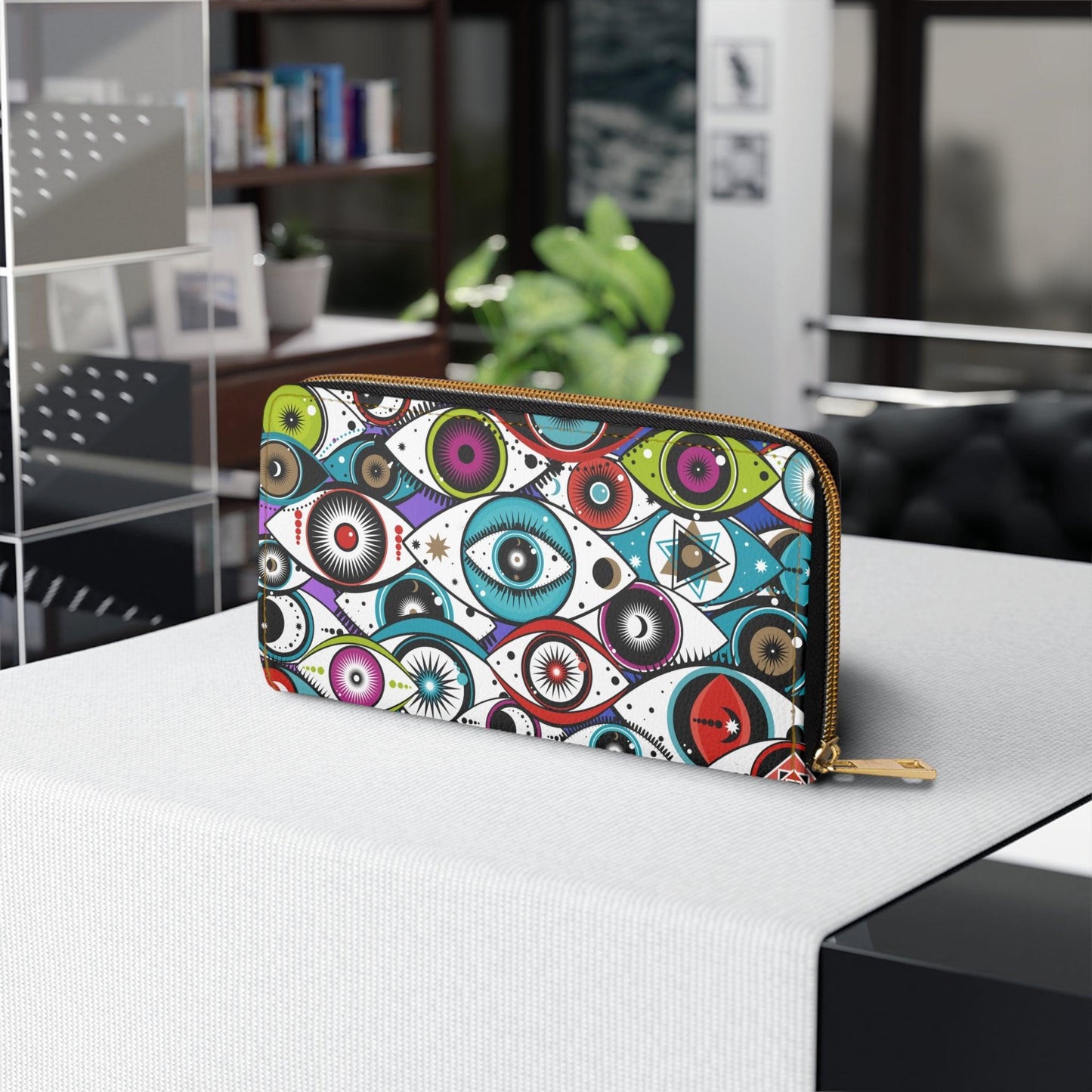Celestial All Seeing Eyes Mystical Colorful Zipper Wallet | lovevisionkarma.com