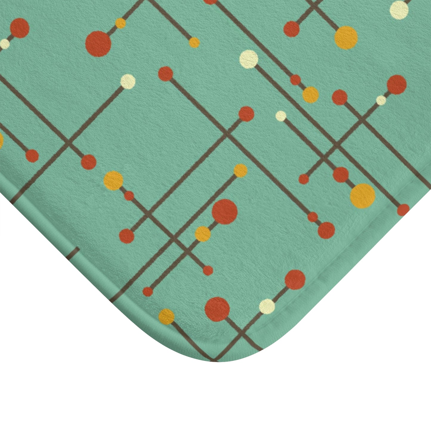 Retro 50's MCM Lines Eames Inspired Teal Bath Mat