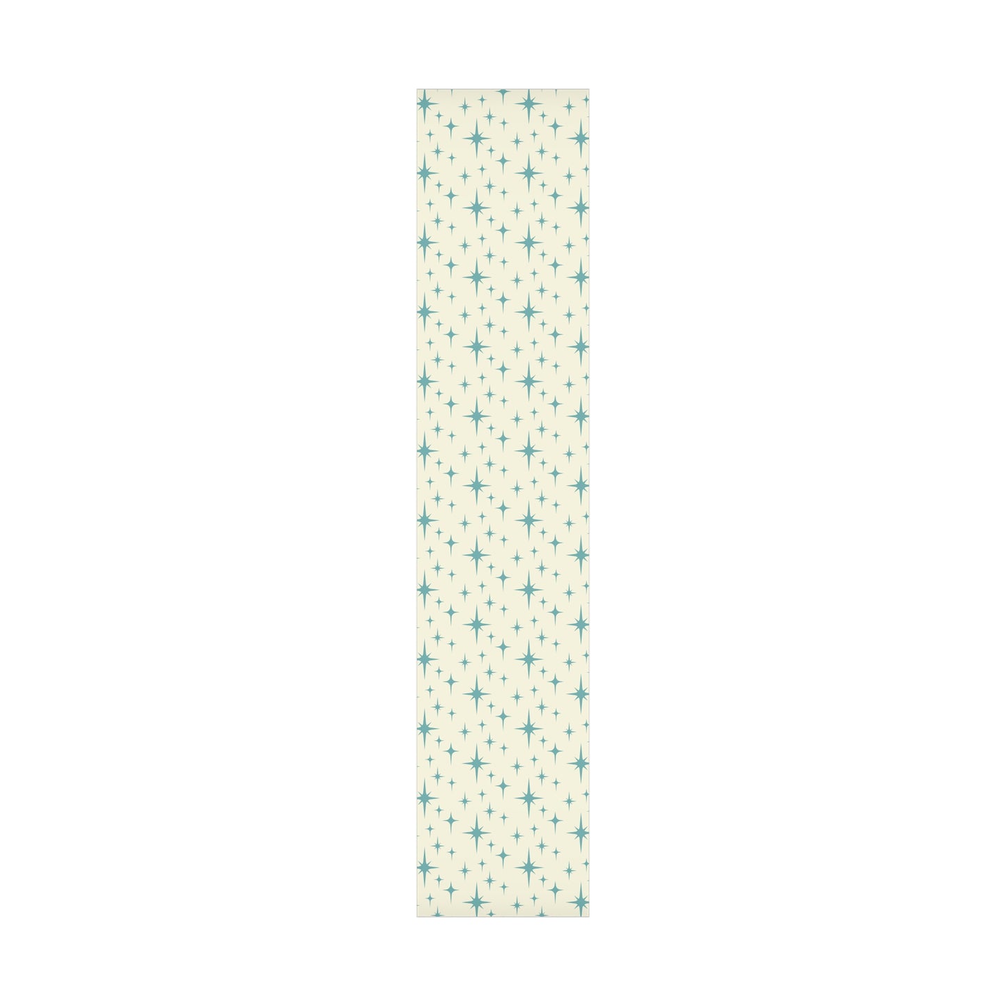 Large Starburst Version of Retro Atomic Starburst MCM Off-White & Blue Gift Wrapping Paper