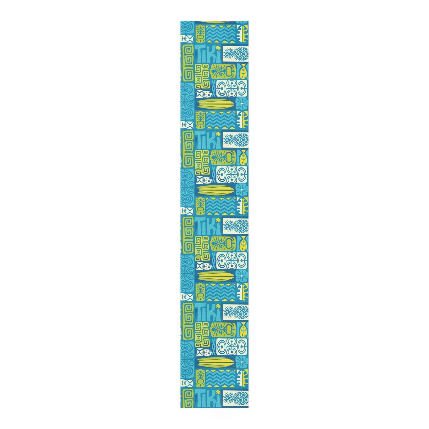 Tiki Retro 60s Mid Century Mod Blue & Green Table Runner | lovevisionkarma.com