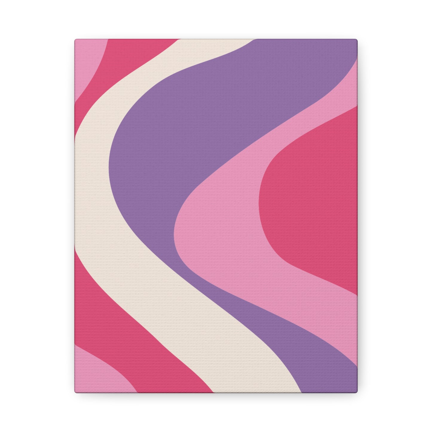 Retro 60's Groovy Hippie Swirl MCM Pink and Purple Canvas Gallery Wrap