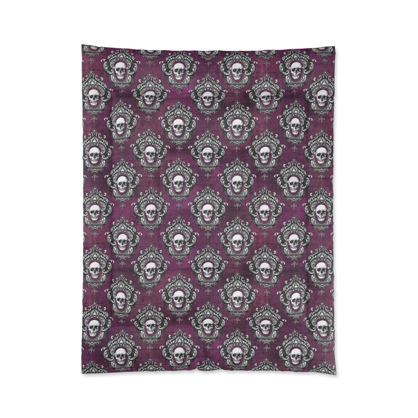 Victorian Goth Inspired Skulls Dark Academia Glam Goth Purple Comforter