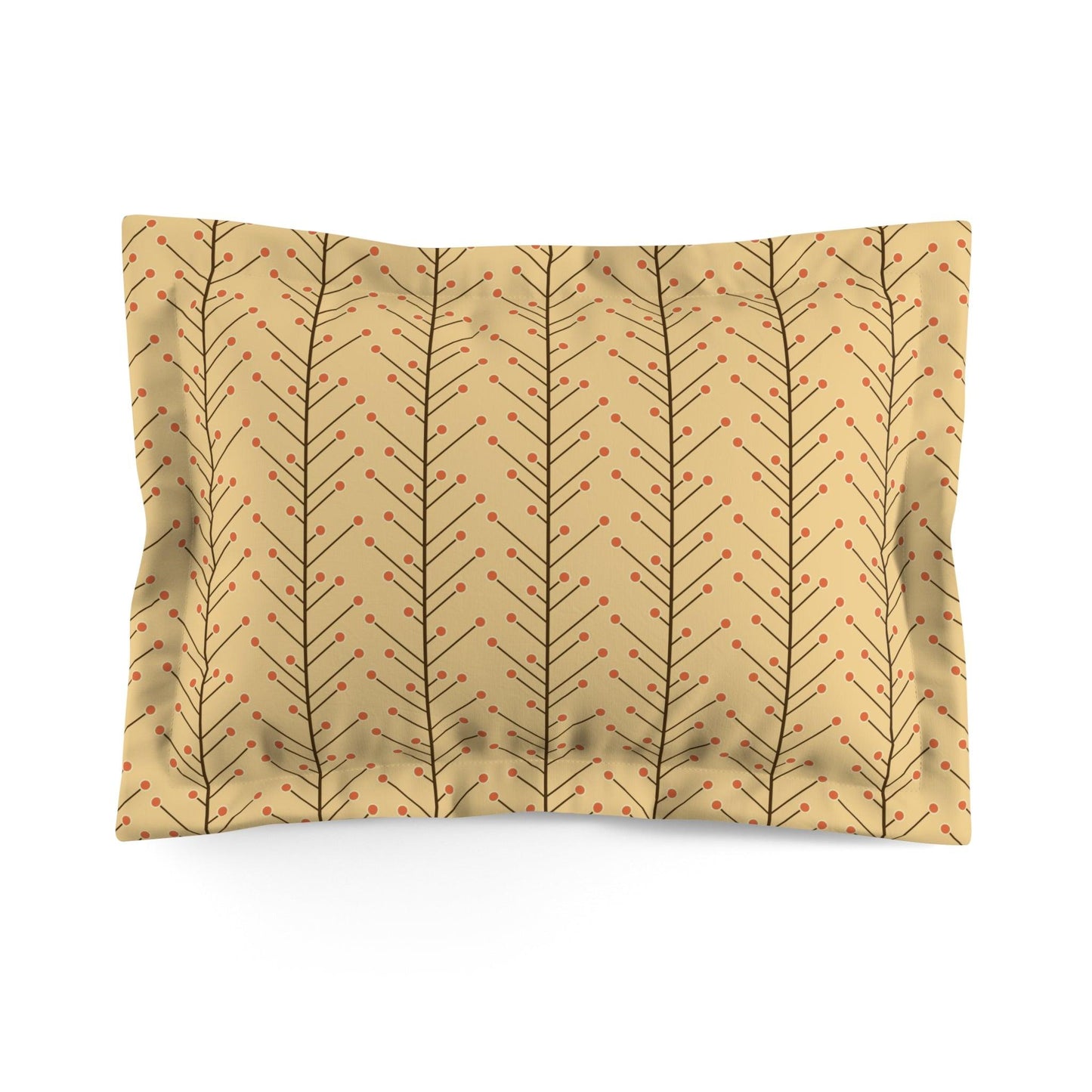 Retro 50s Mid Century Mod Minimalist Trees Yellow Beige Pillow Sham | lovevisionkarma.com