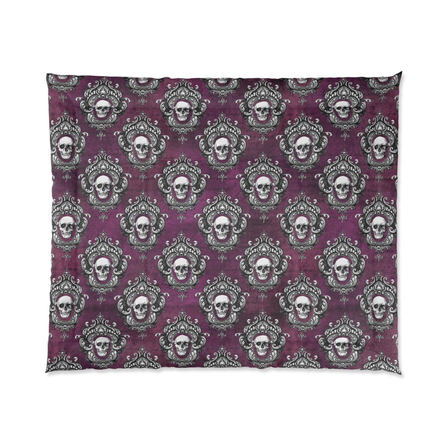 Victorian Goth Inspired Skulls Dark Academia Glam Goth Purple Comforter