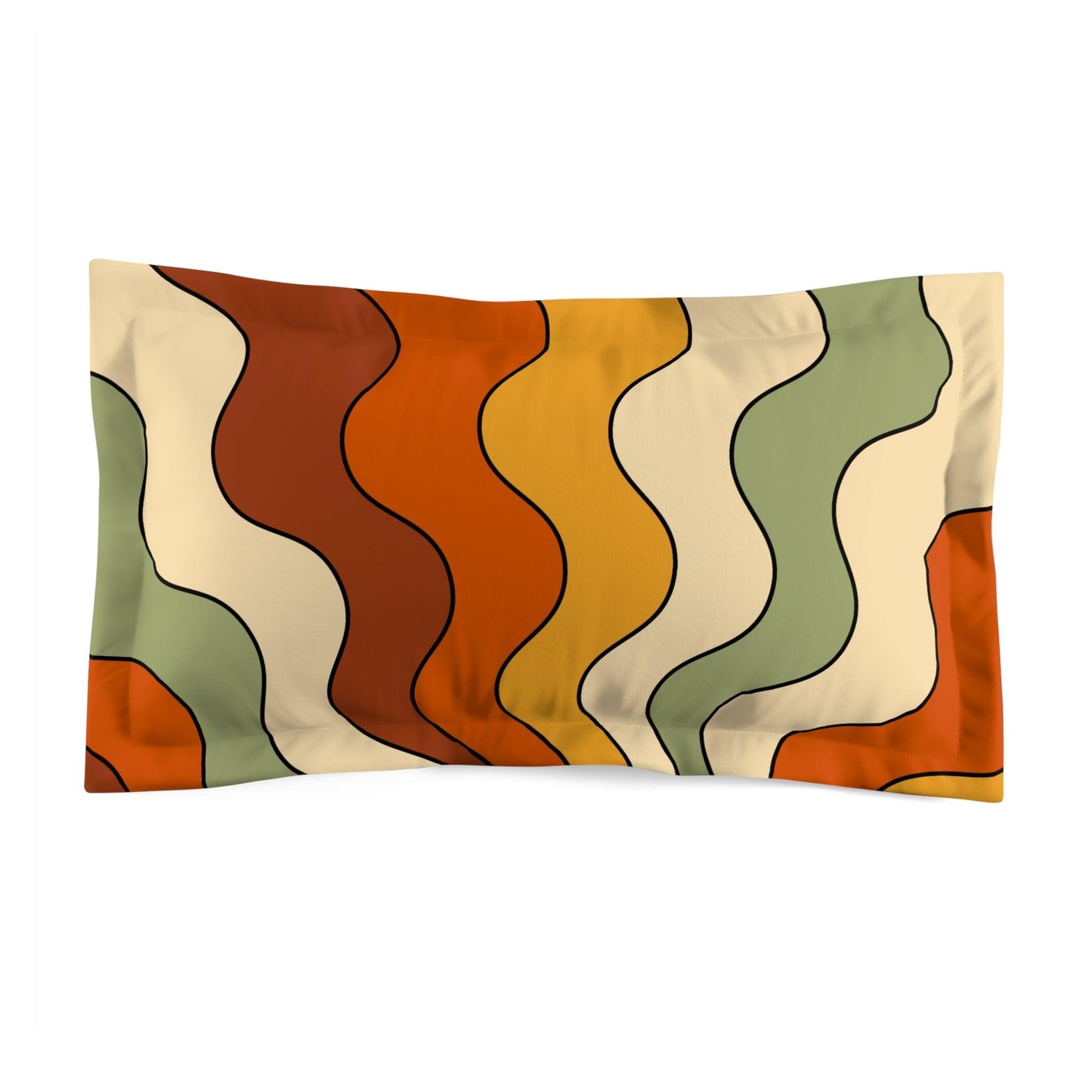 Groovy 60s 70s Mod Retro Rainbow, Orange, Yellow, Green MCM Pillow Sham | lovevisionkarma.com
