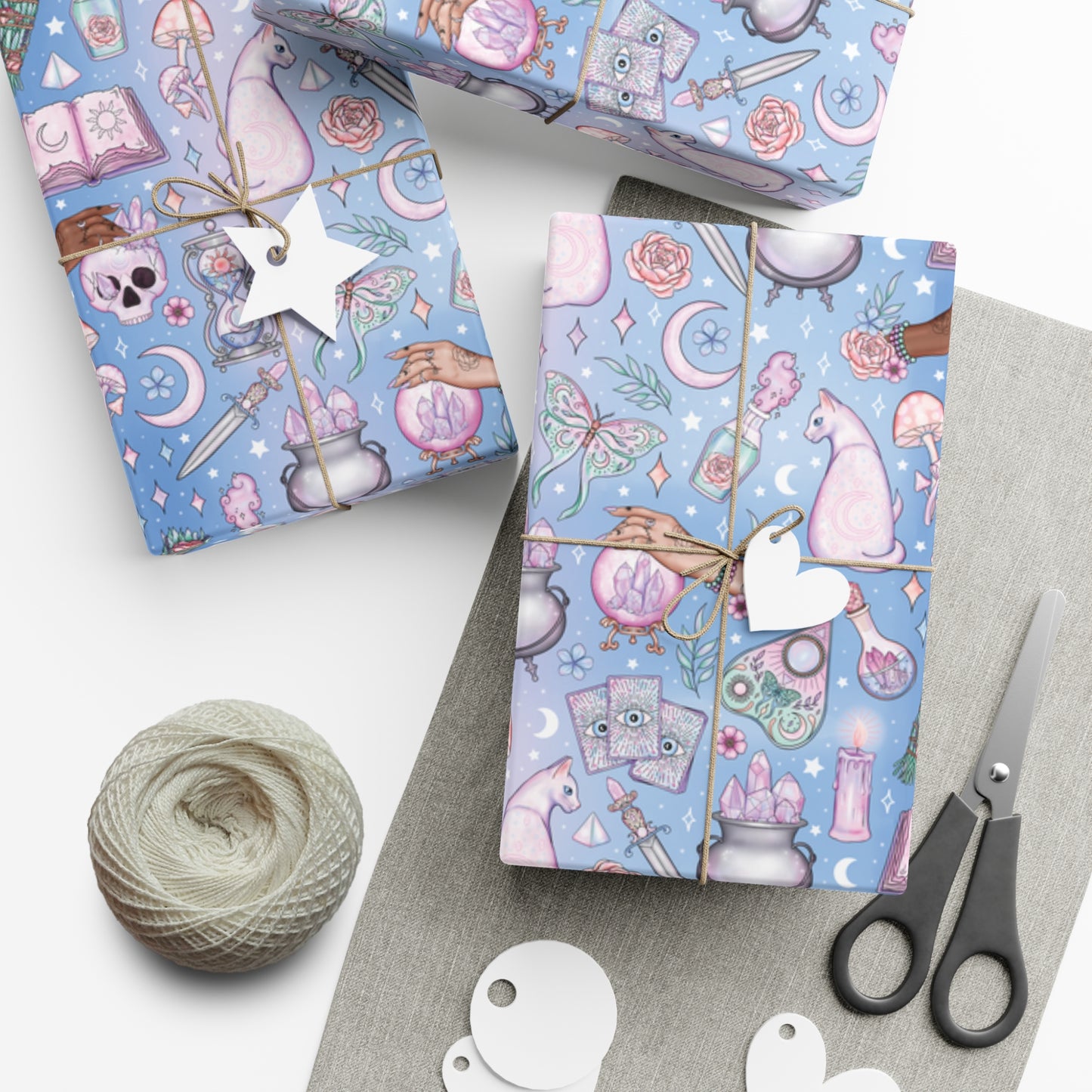 Kawaii Pastel Goth, Witchy Whimsigoth Blue Eco-Friendly Gift Wrap