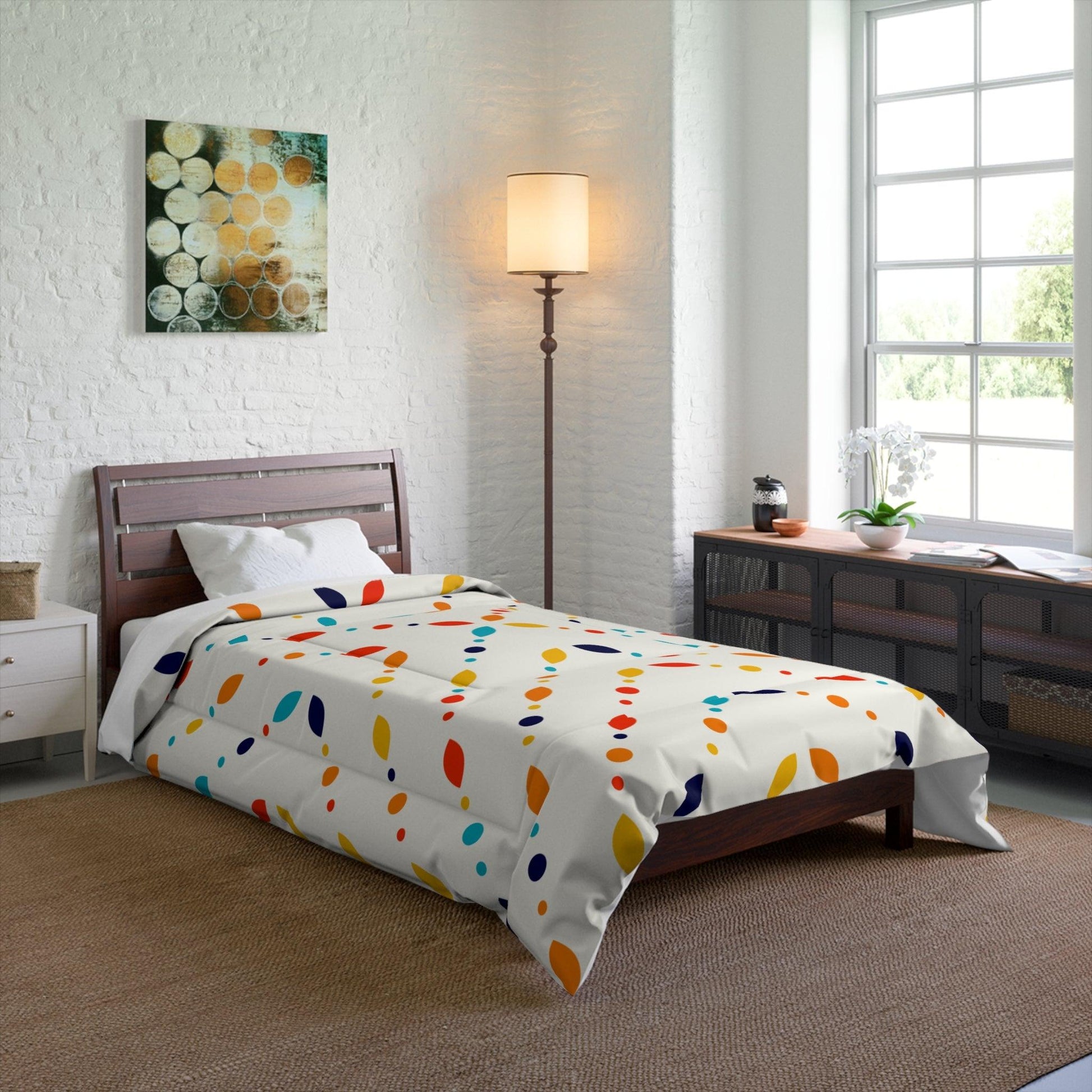 Retro Mid Century Mod Minimalist Colorful Comforter | lovevisionkarma.com