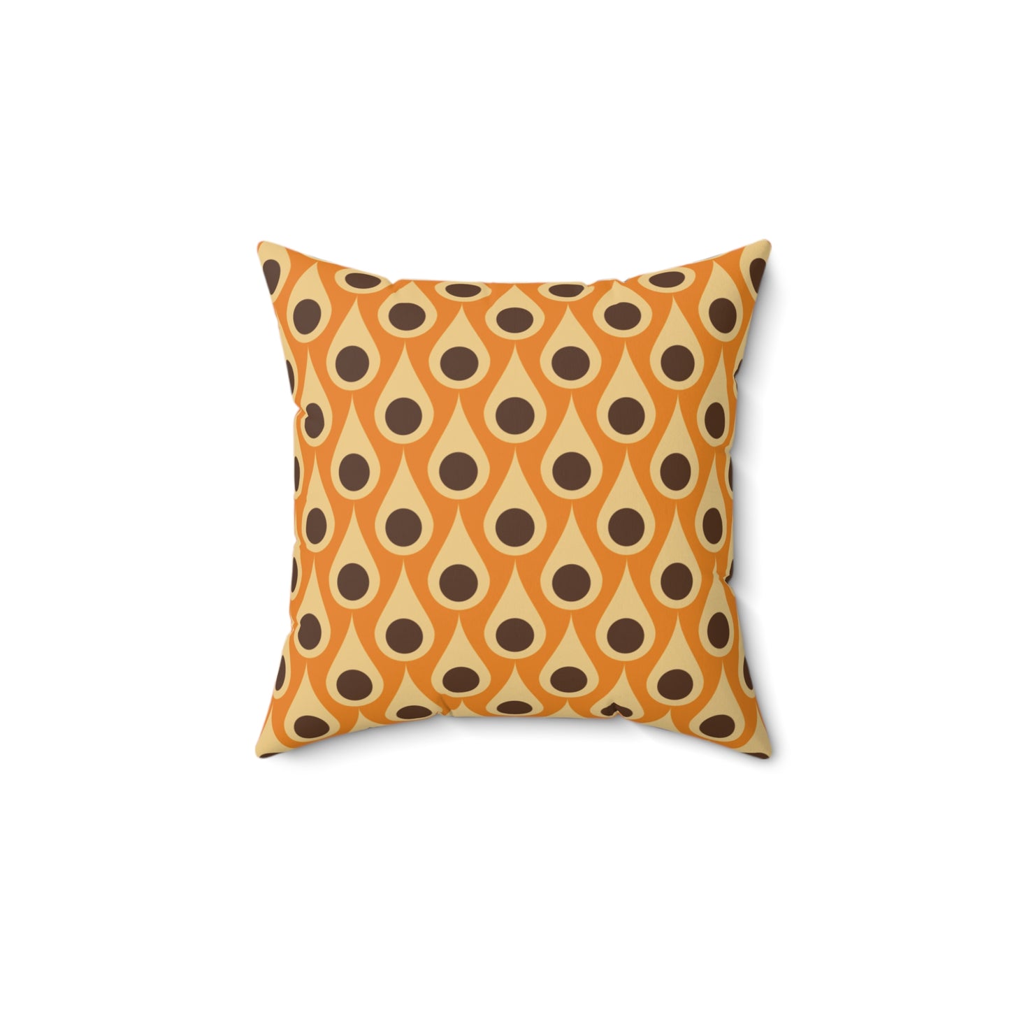 Retro 60s 70s Mid Century Mod Funky Mustard, Orange and Brown Throw Pillow