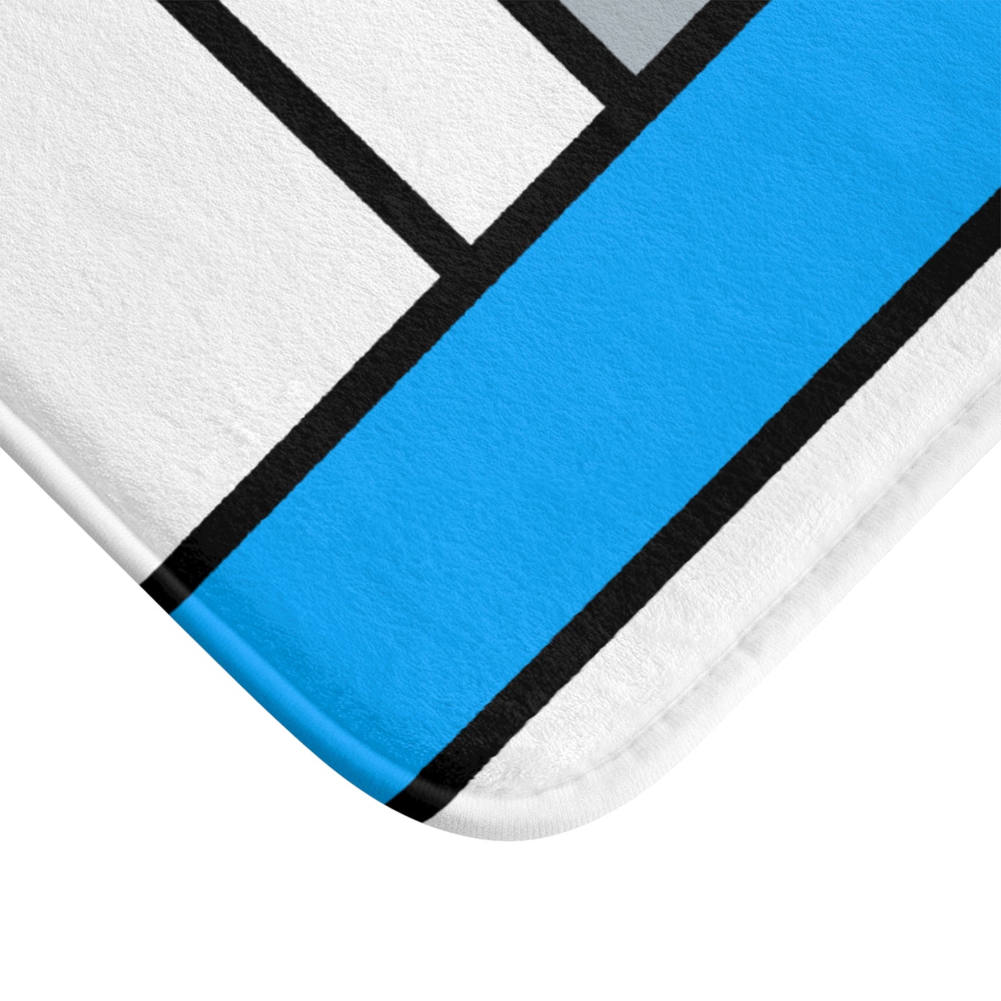 Retro Colorful Mondrian Inspired Abstract Art MCM Bath Mat