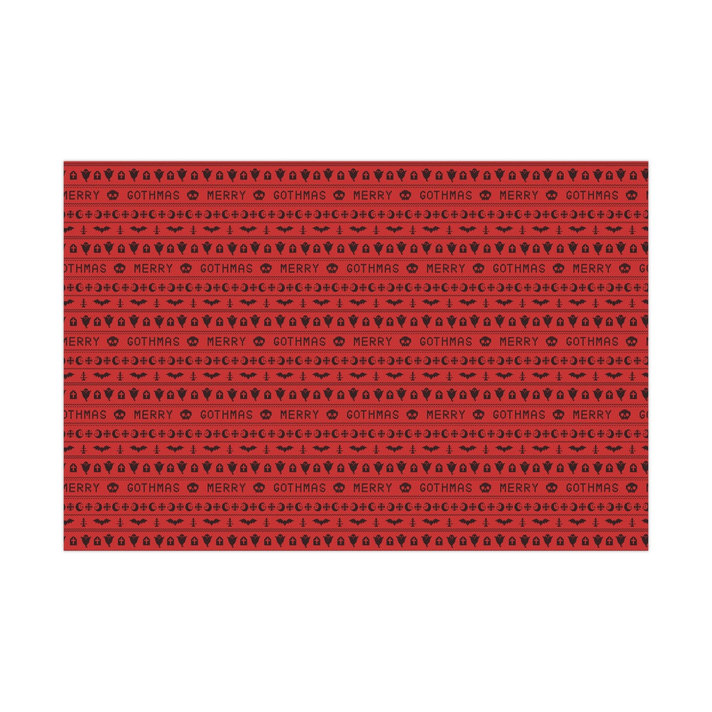 Goth Christmas Ugly Sweater Inspired, Gothmas & Kitschy Creepmas Red Eco-Friendly Holiday Gift Wrap