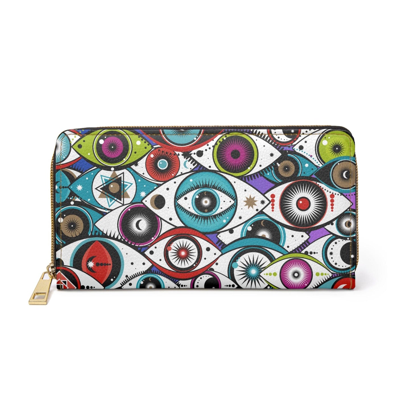 Celestial All Seeing Eyes Mystical Colorful Zipper Wallet | lovevisionkarma.com