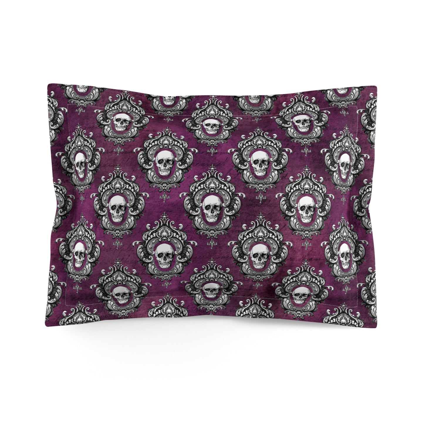 Victorian Goth Inspired Skulls Dark Academia Glam Goth Purple Pillow Sham