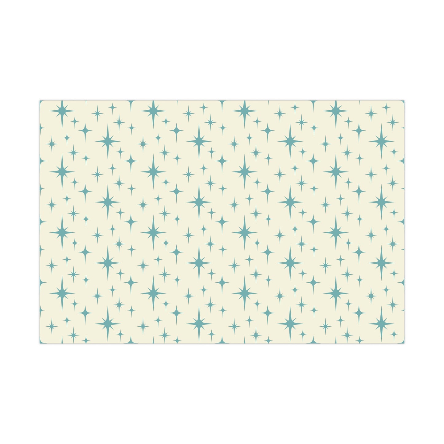 Retro Atomic Starburst MCM Off-White & Blue Gift Wrapping Paper