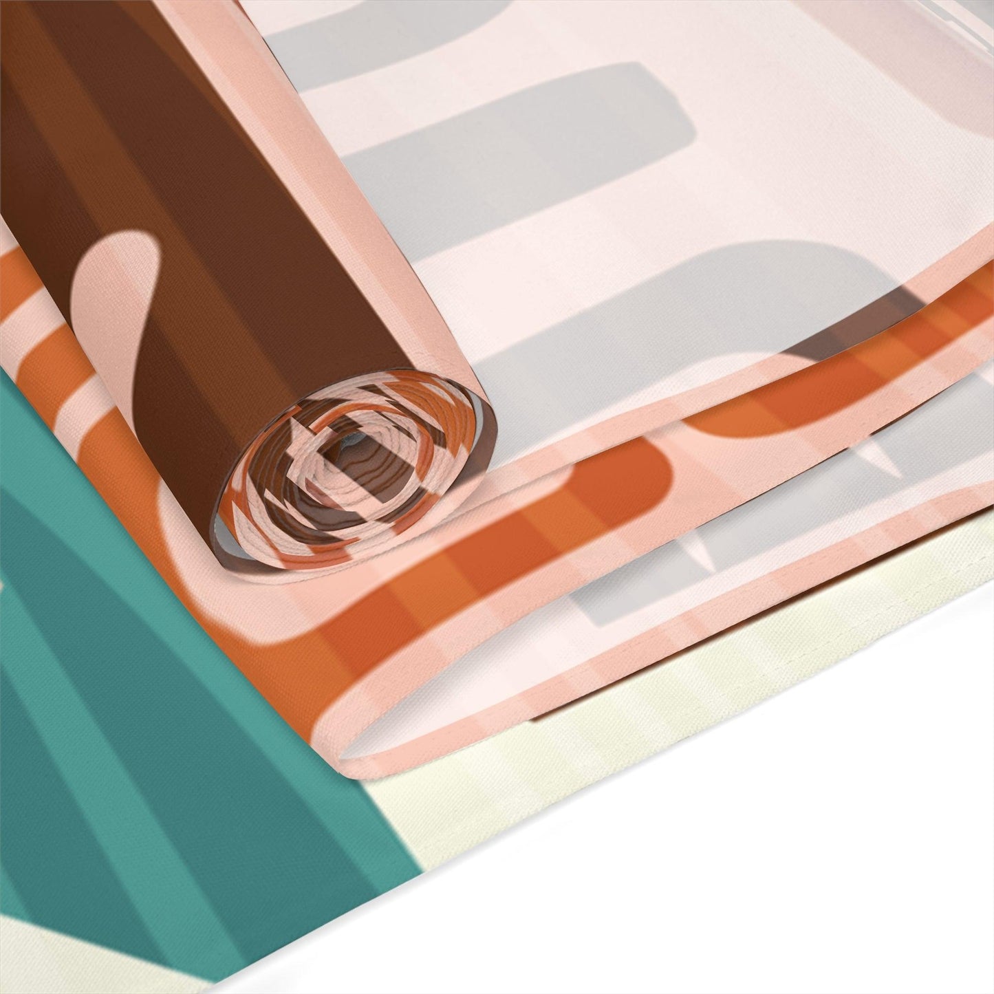 Retro Tiki 60's Mid Century Style Pink and Brown Table Runner | lovevisionkarma.com