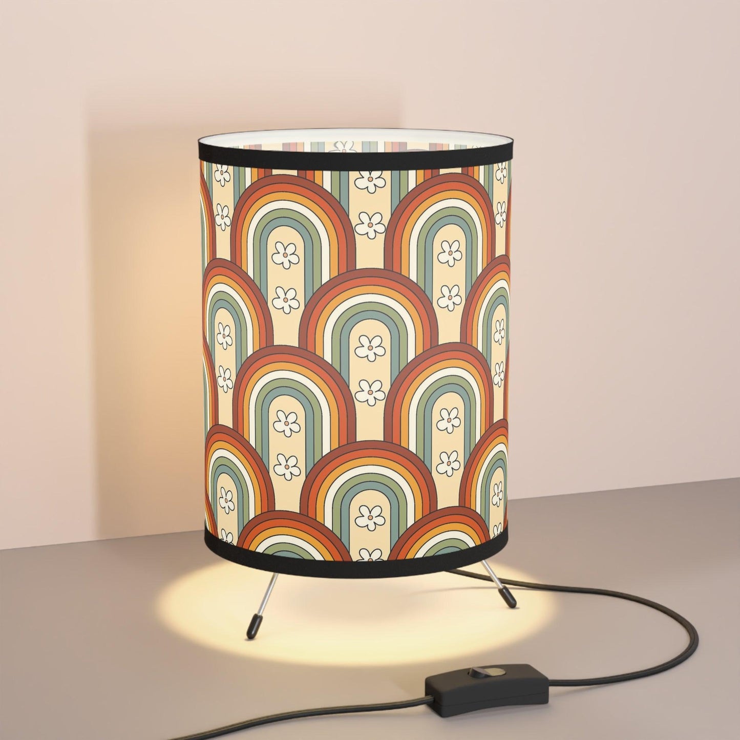 Retro Boho Rainbow MCM Multicolor Tabletop Accent Lamp | lovevisionkarma.com