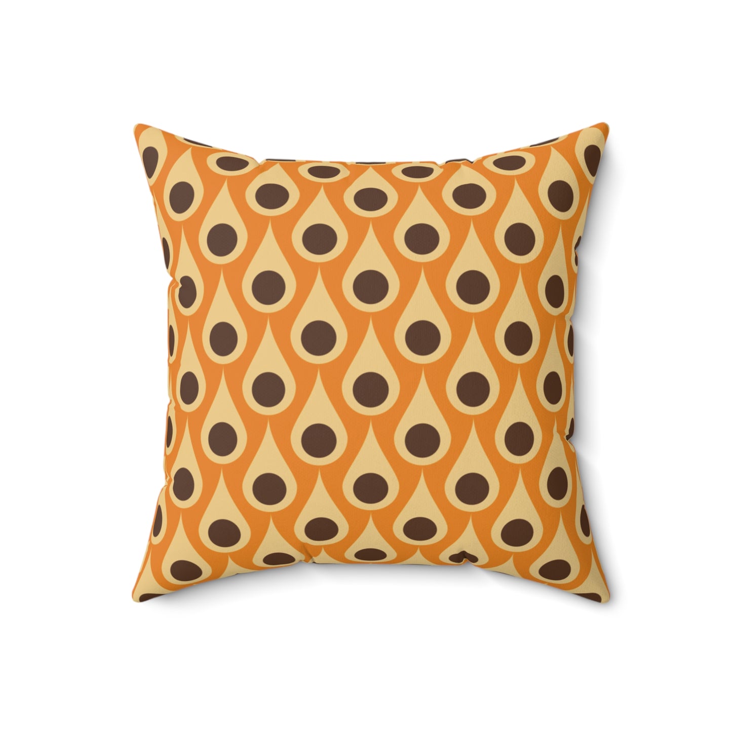 Retro 60s 70s Mid Century Mod Funky Mustard, Orange and Brown Throw Pillow
