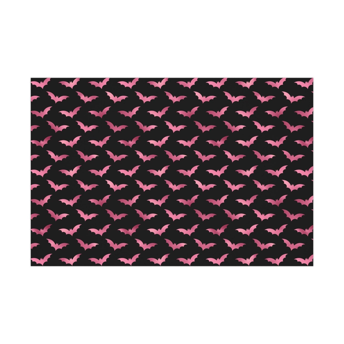 Pink Bats Halloween, Goth Christmas & Creepmas Glam Goth Black Eco-Friendly Gift Wrap Paper | lovevisionkarma.com