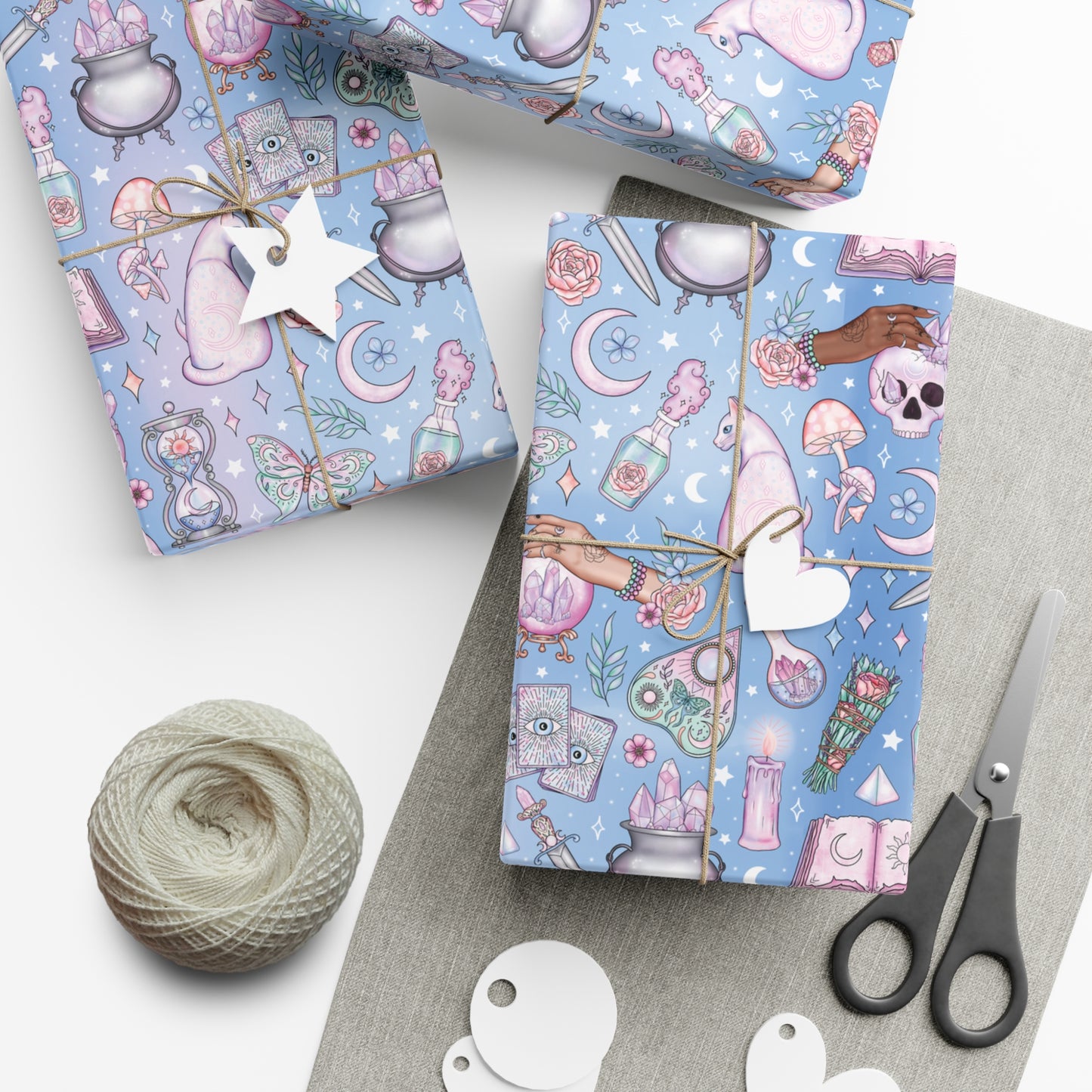 Kawaii Pastel Goth, Witchy Whimsigoth Blue Eco-Friendly Gift Wrap