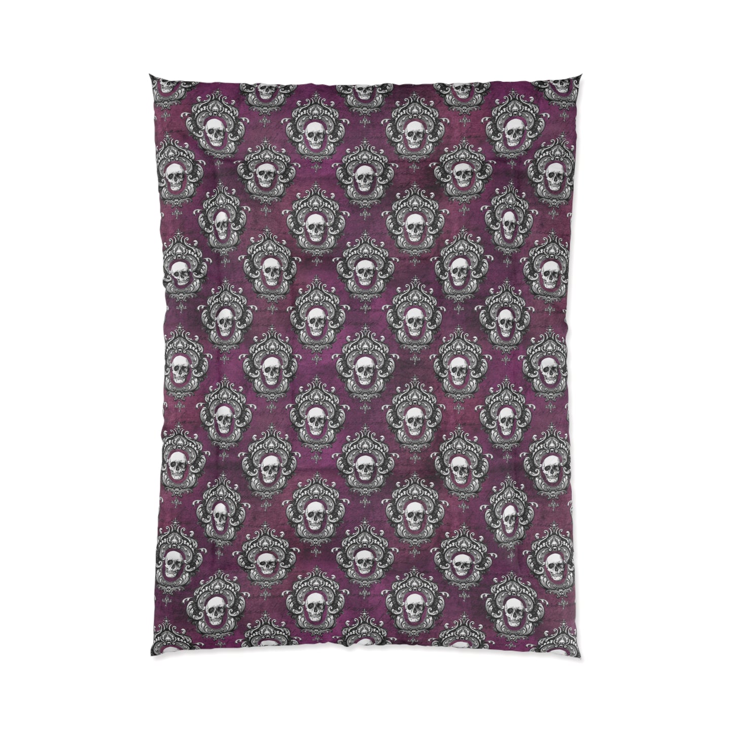 Victorian Goth Inspired Skulls Dark Academia Glam Goth Purple Comforter