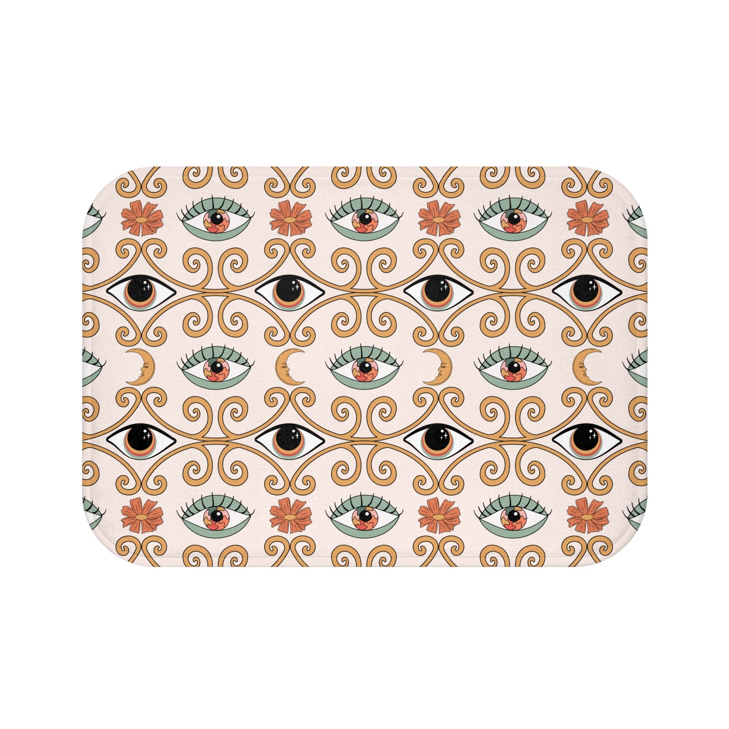 Boho Chic Eyes Retro MCM Multicolor Bath Mat