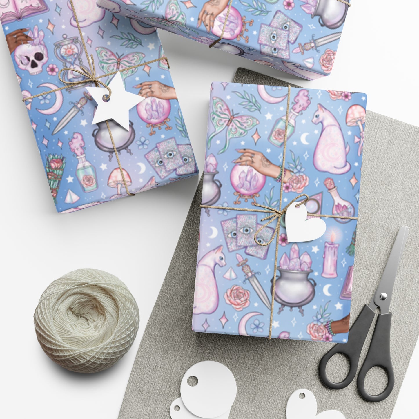 Kawaii Pastel Goth, Witchy Whimsigoth Blue Eco-Friendly Gift Wrap